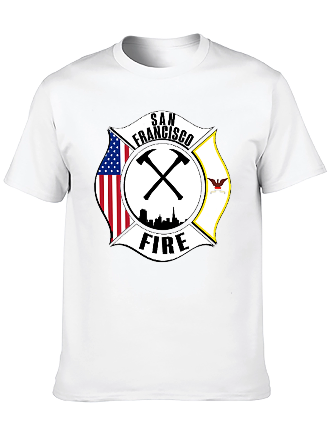 San Francisco Firefighter T-Shirt - Maltese Cross Design