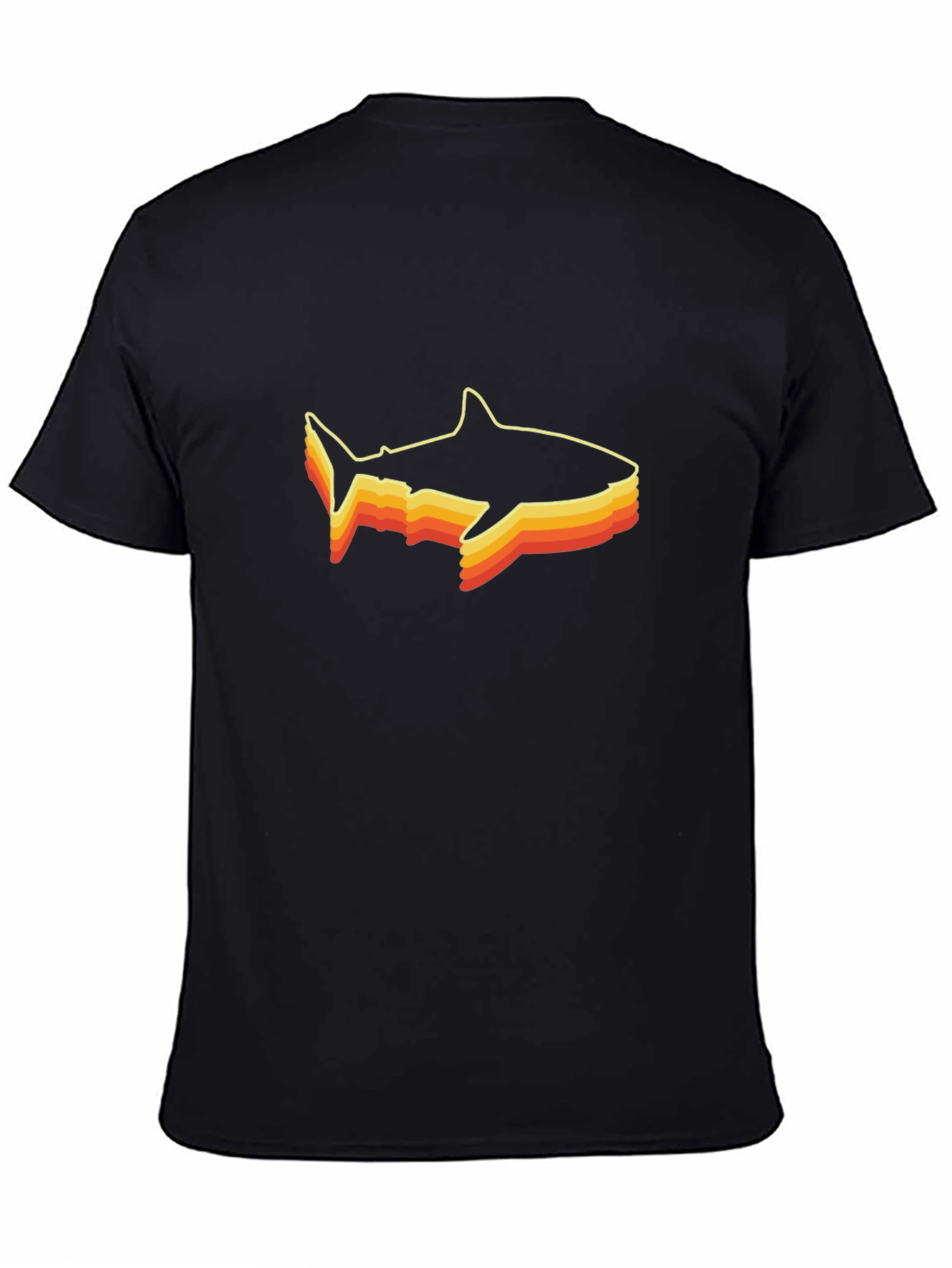 Retro Shark Graphic Black T-Shirt
