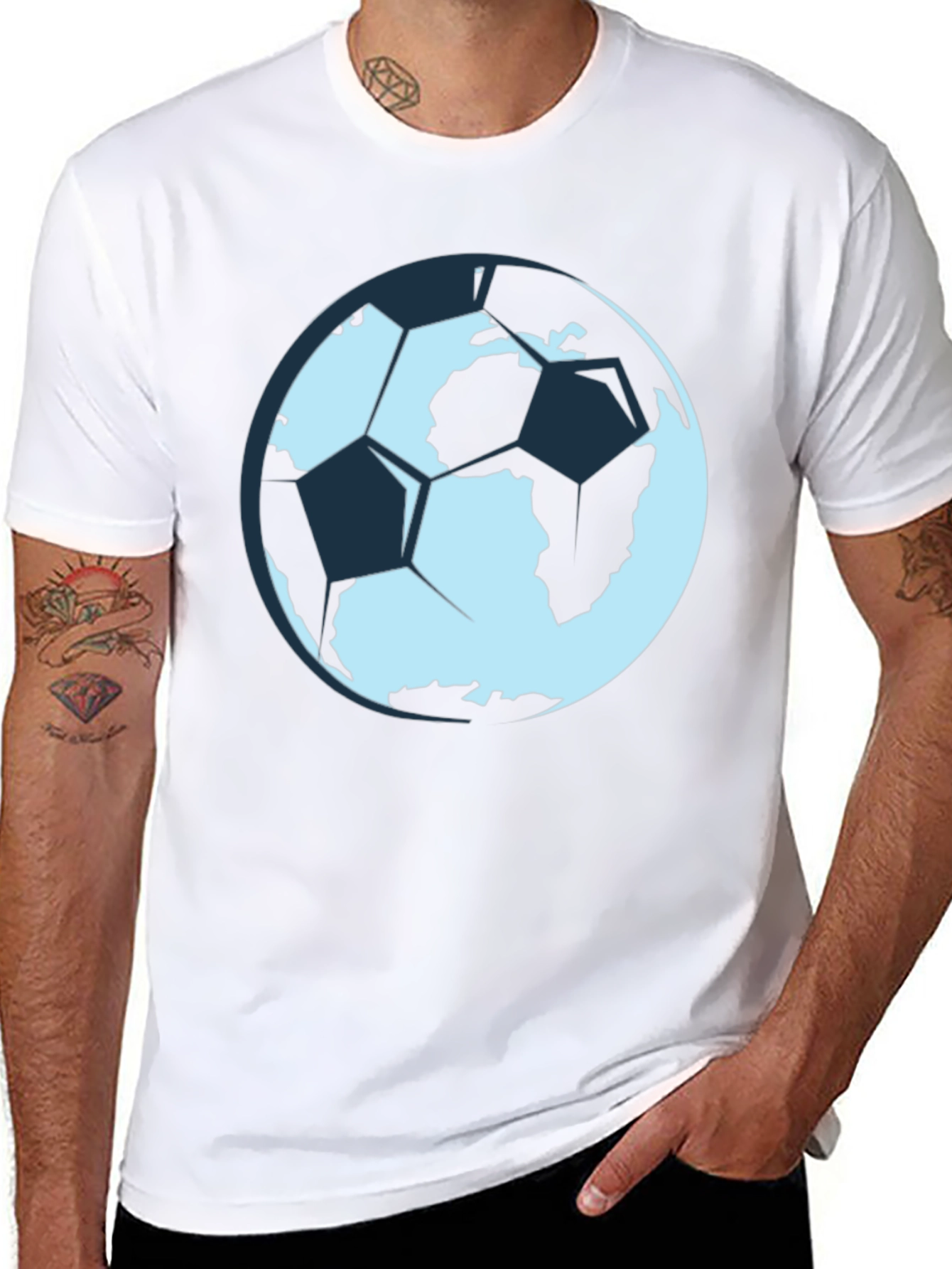 Earth Soccer Ball Graphic T-Shirt