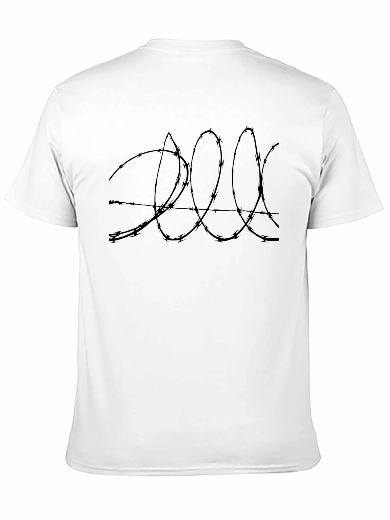 Abstract Barbed Wire Graphic Tee - Black