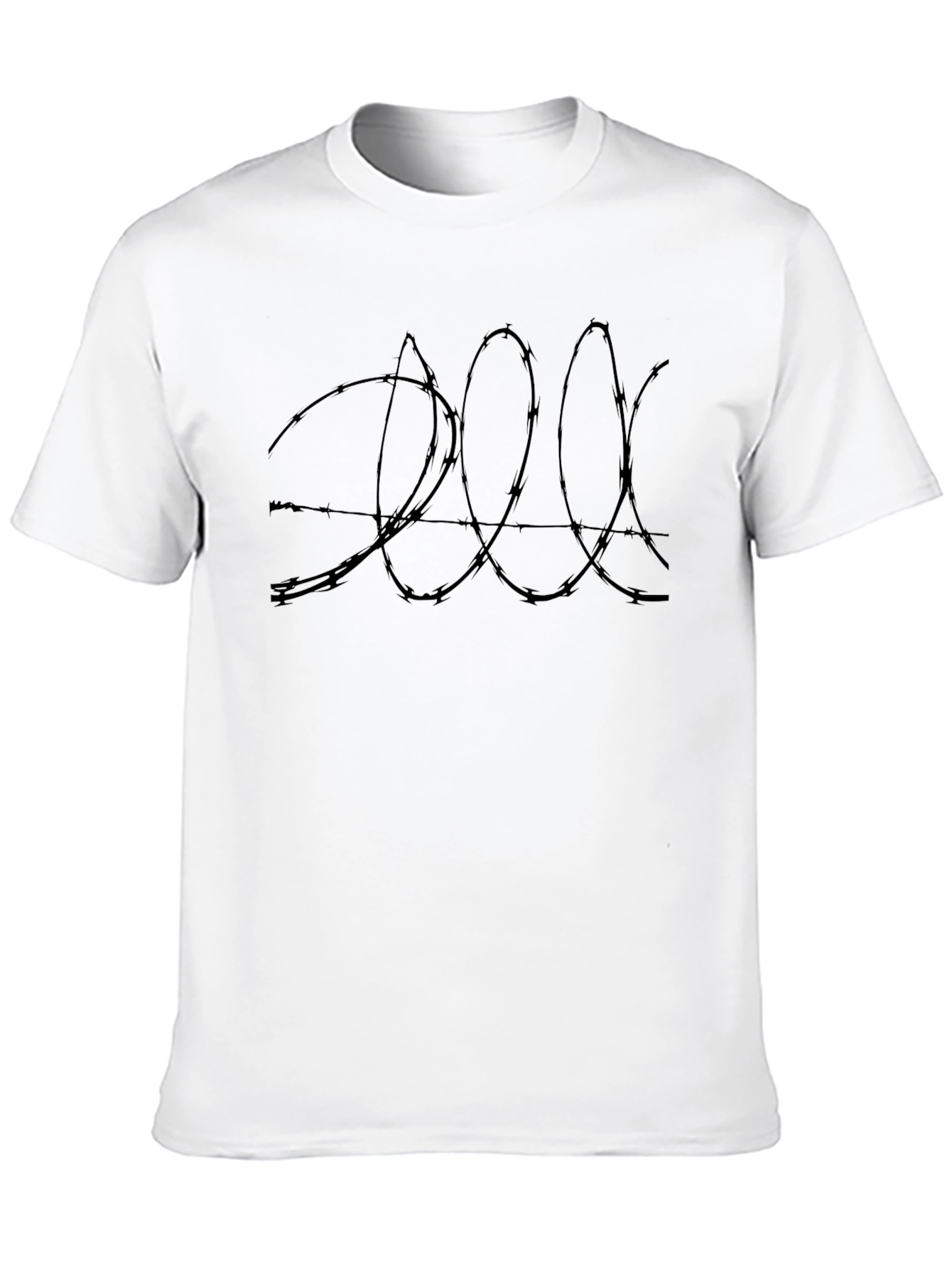 Abstract Barbed Wire Graphic Tee - Black