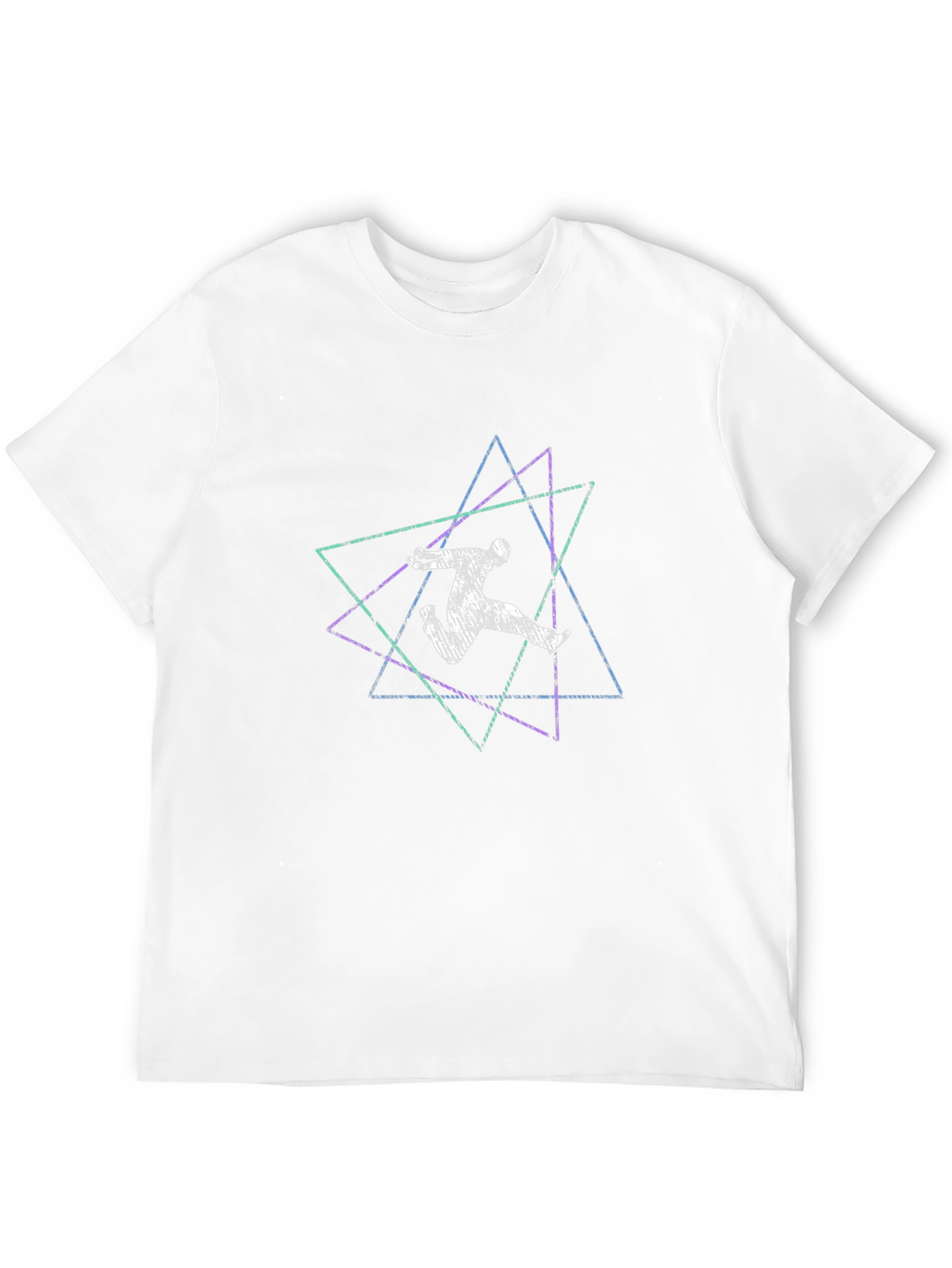Geometric Runner Graphic Tee - Black