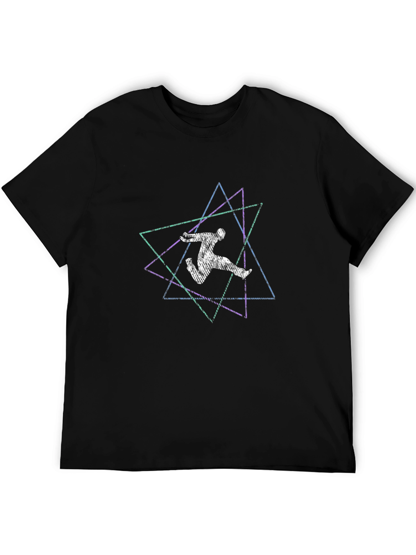 Geometric Runner Graphic Tee - Black