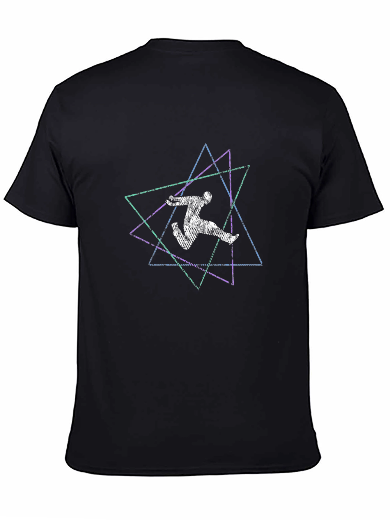 Geometric Runner Graphic Tee - Black