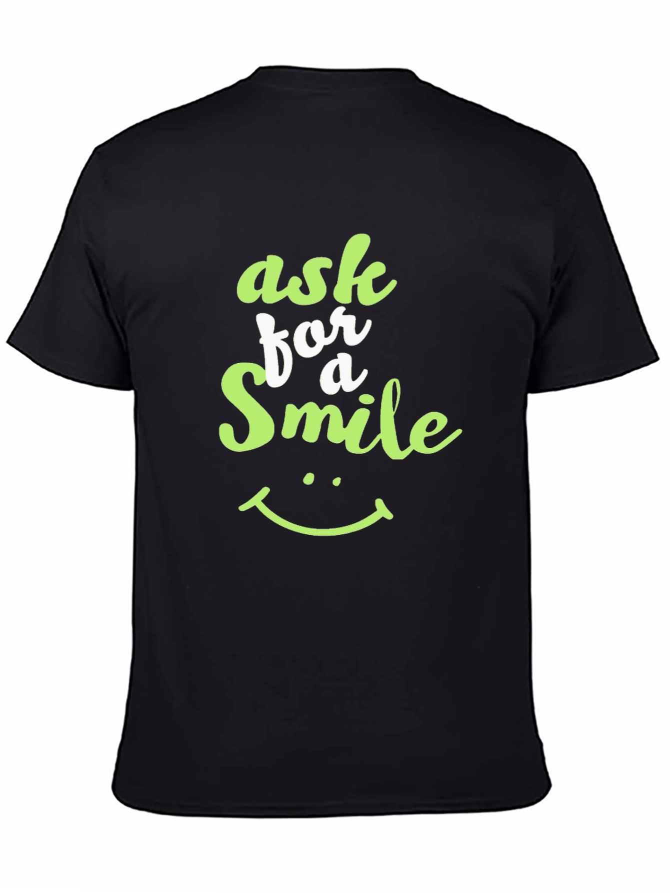 Ask For A Smile Black Graphic Tee