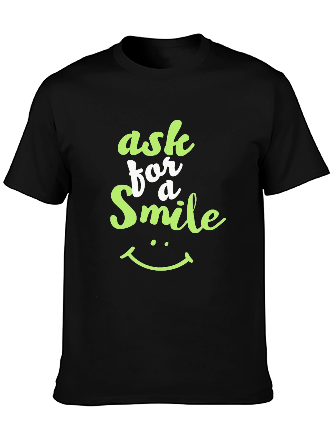 Ask For A Smile Black Graphic Tee