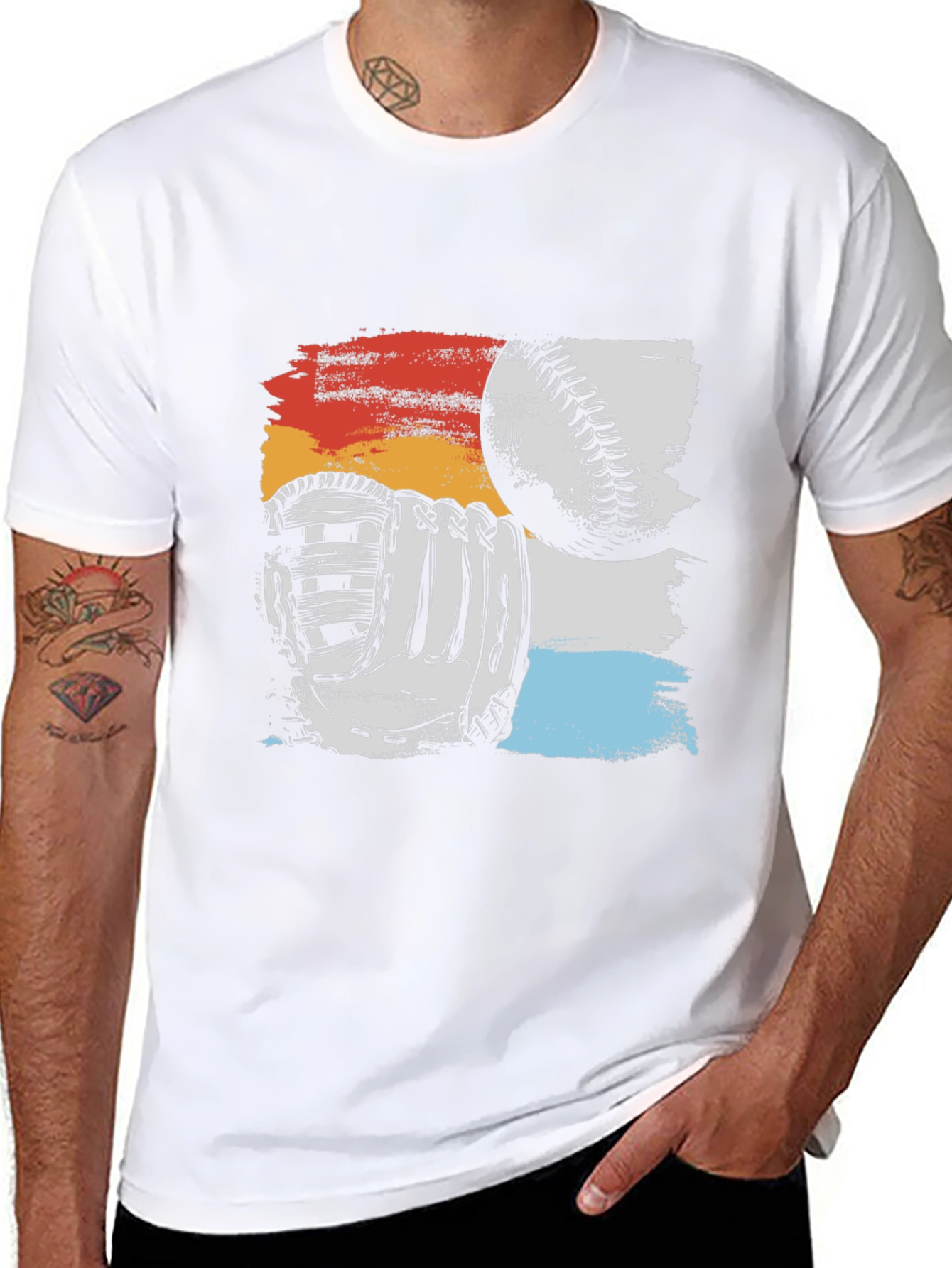 Baseball Glove & Ball Graphic T-Shirt