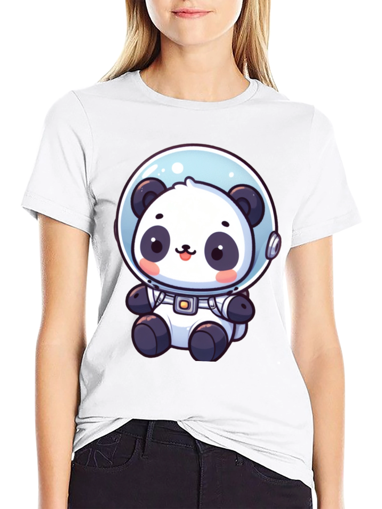 Astronaut Panda Graphic Tee - Black