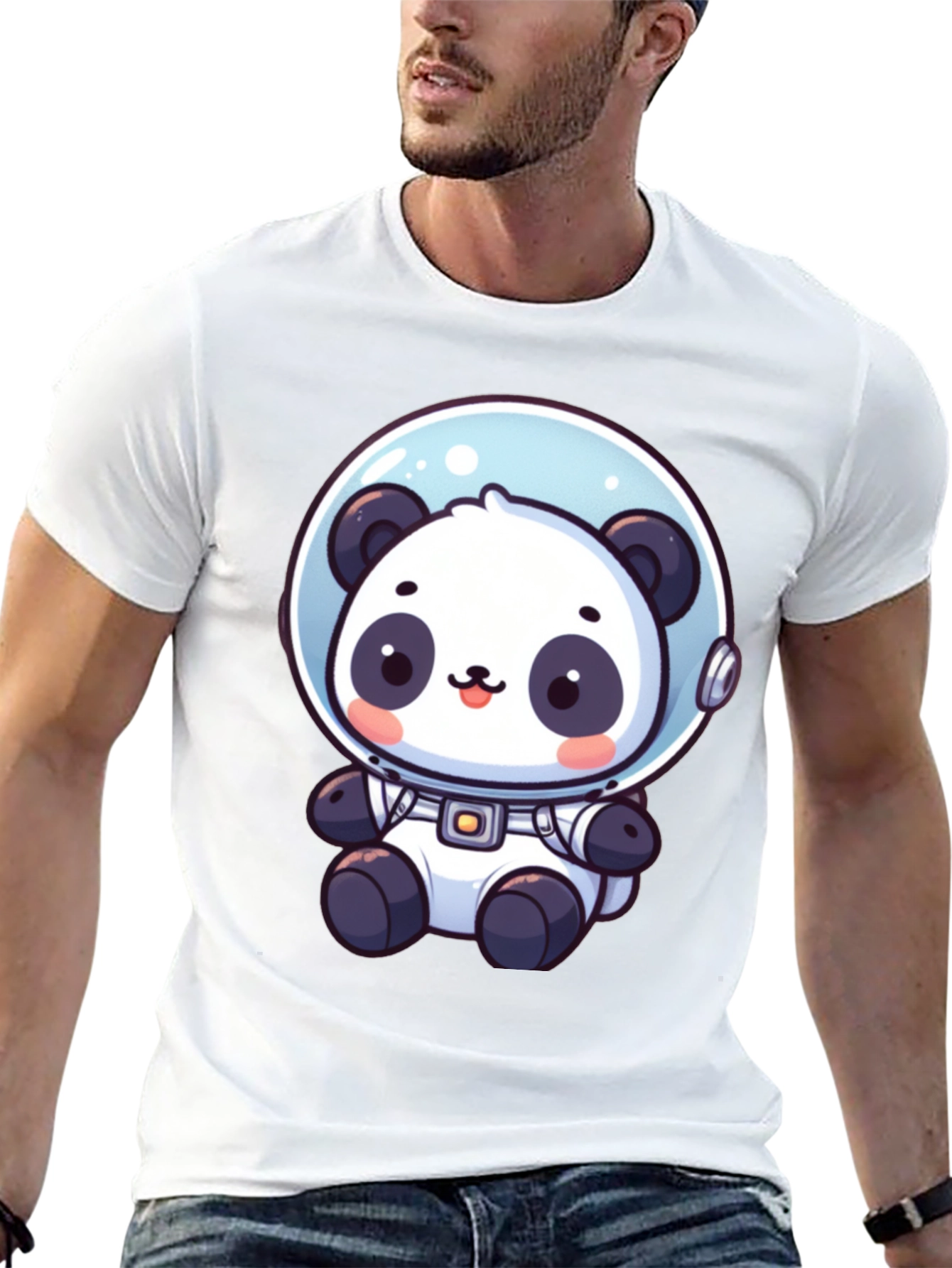 Astronaut Panda Graphic Tee - Black