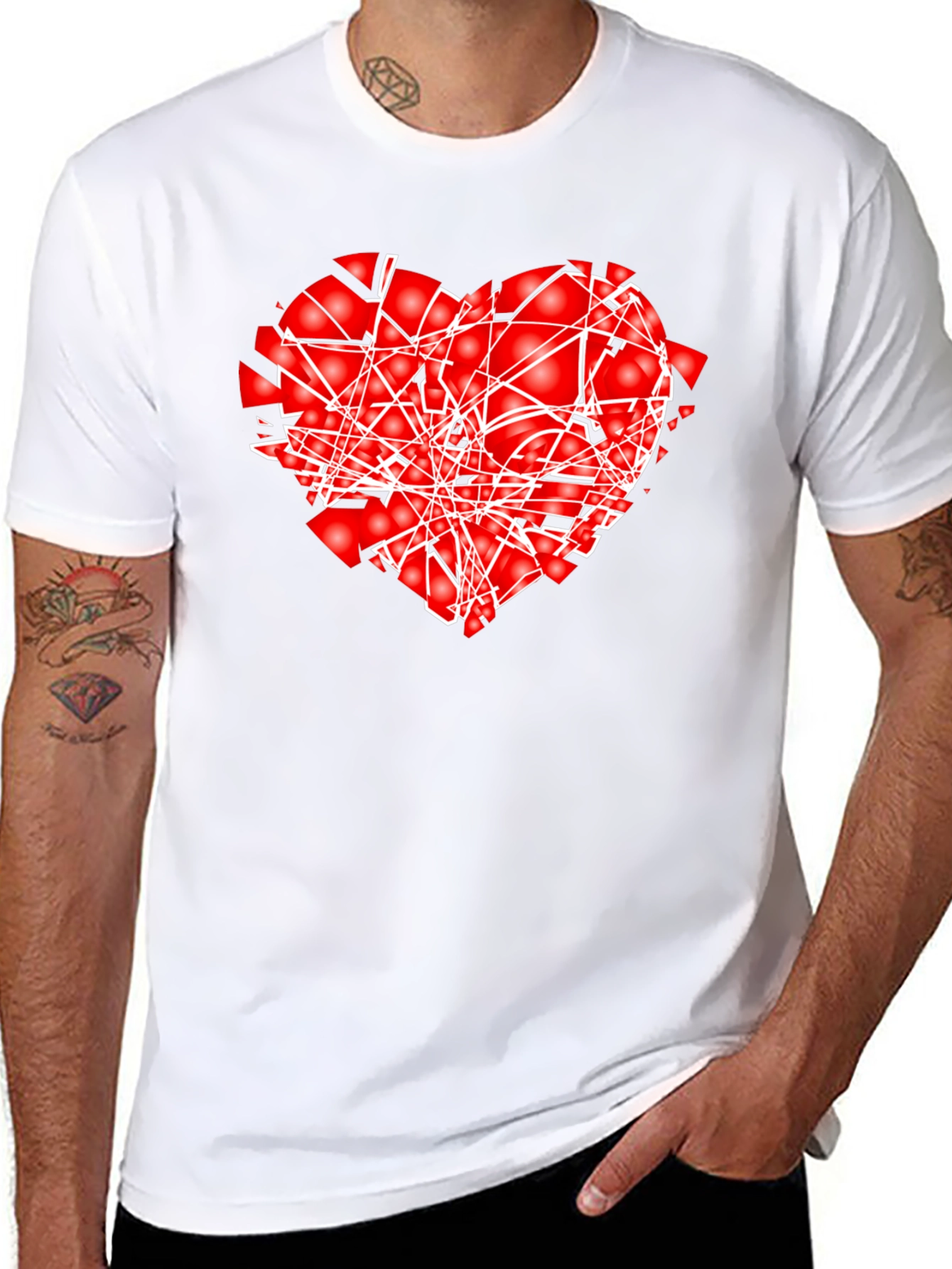 Shattered Heart Graphic Black T-Shirt