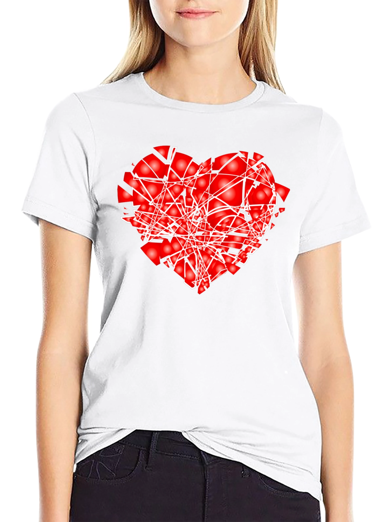 Shattered Heart Graphic Black T-Shirt