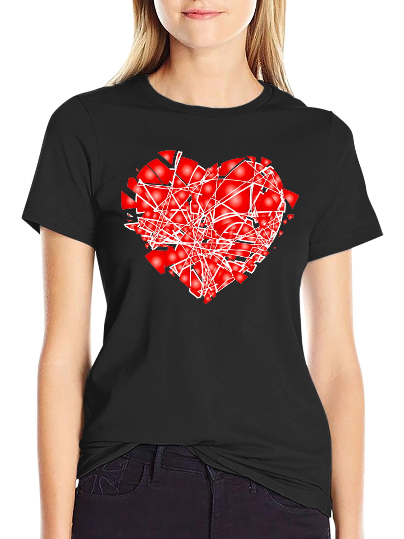 Shattered Heart Graphic Black T-Shirt