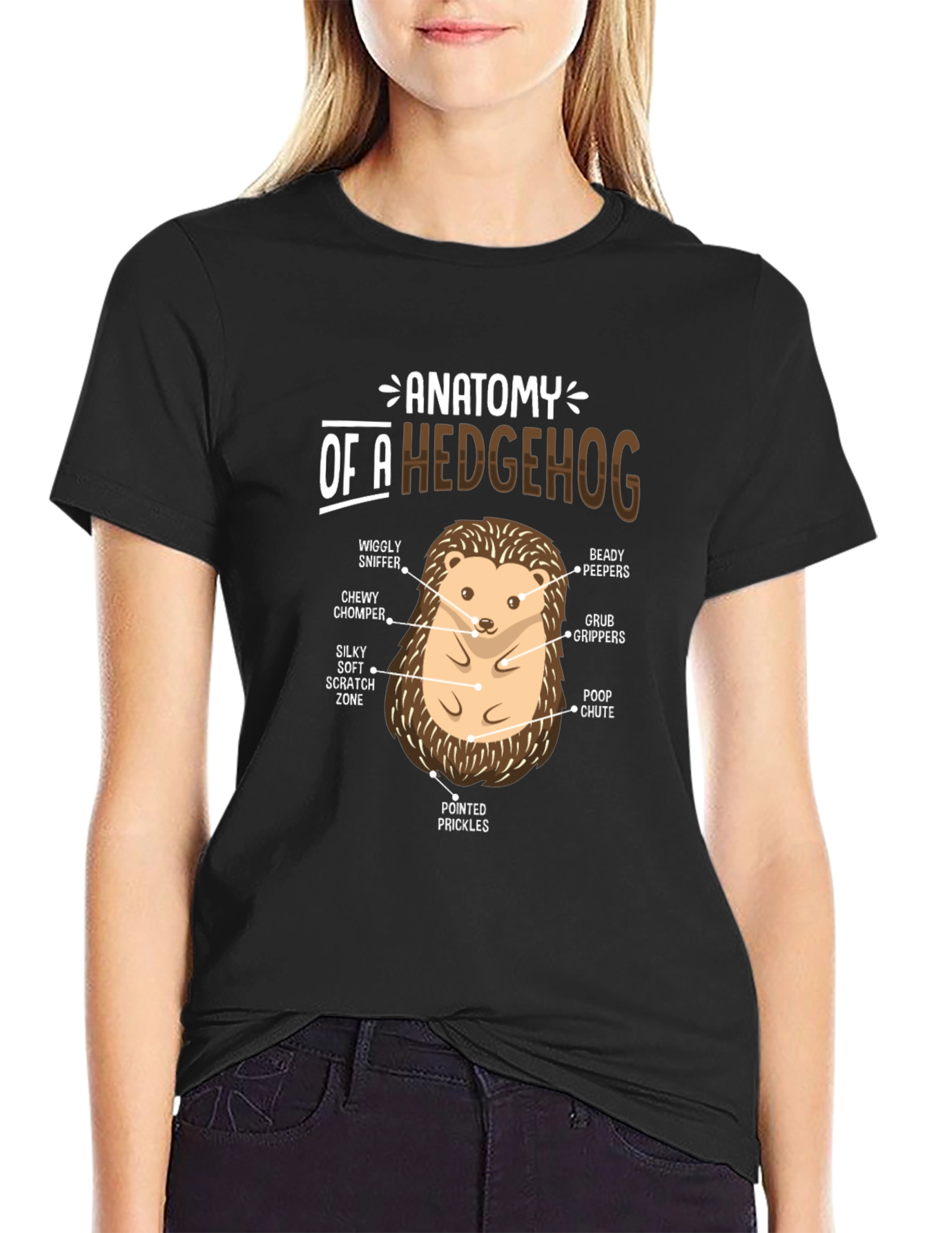 Anatomy of a Hedgehog Black T-Shirt