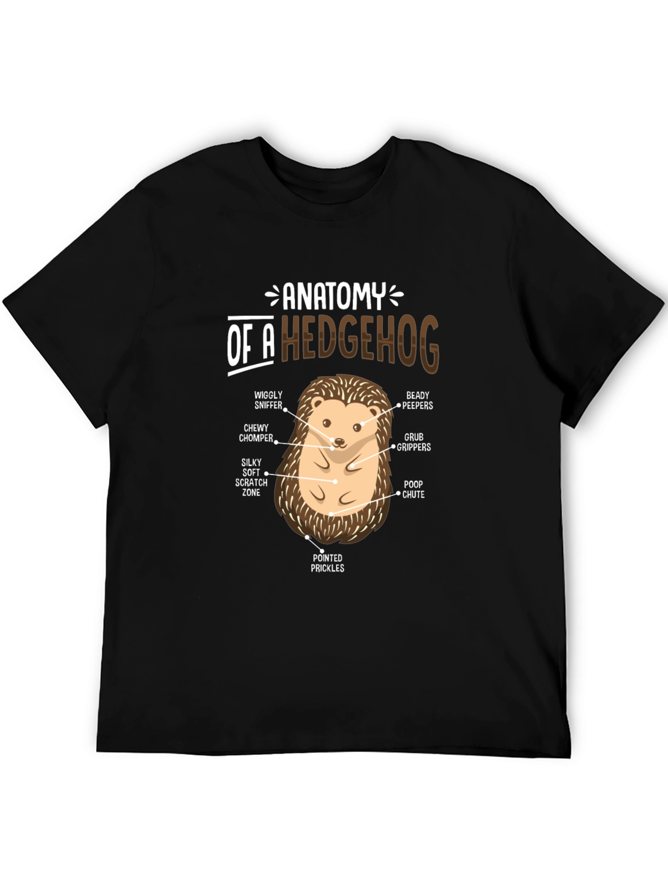 Anatomy of a Hedgehog Black T-Shirt