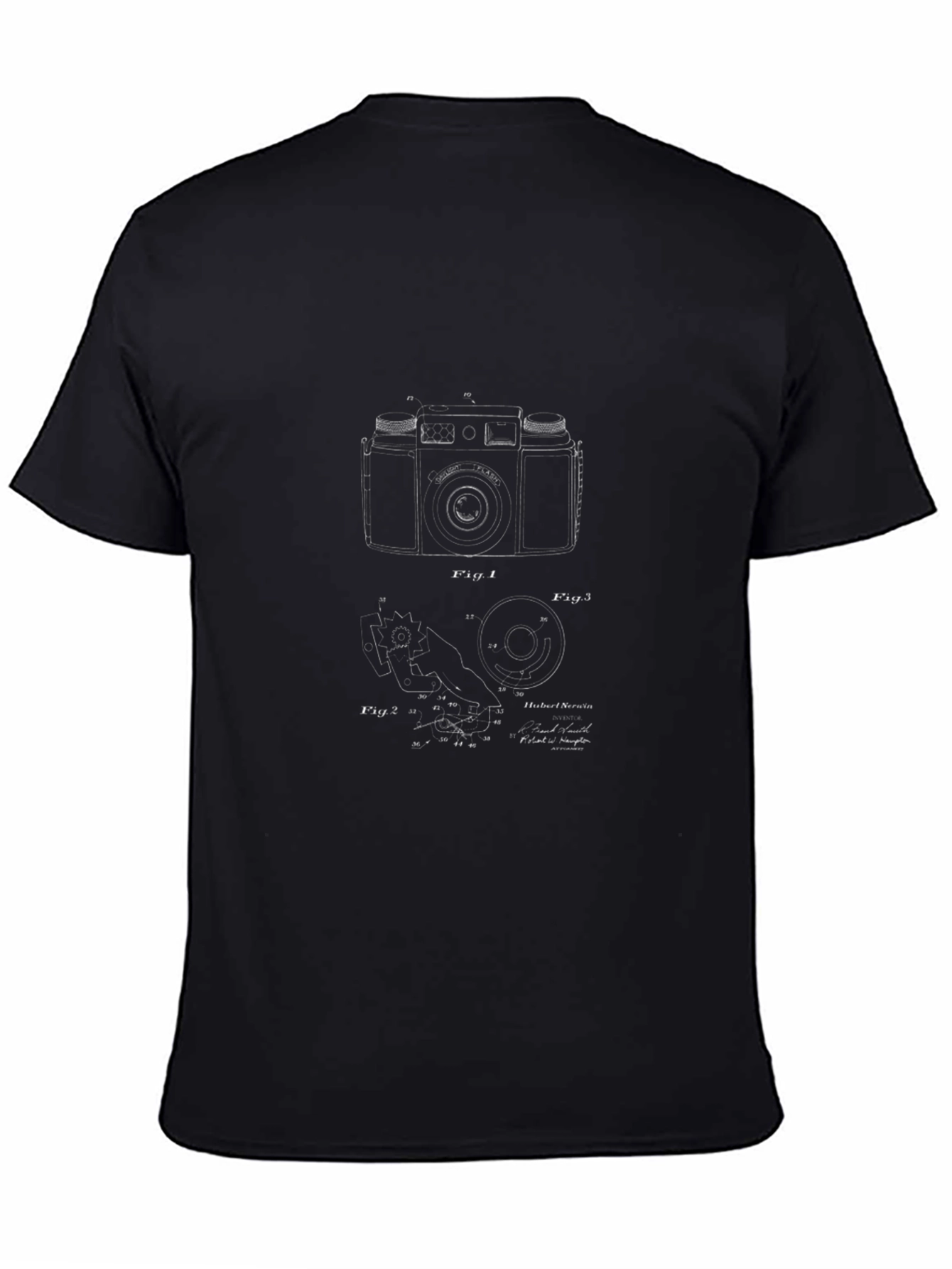 Retro Camera Blueprint Graphic T-Shirt