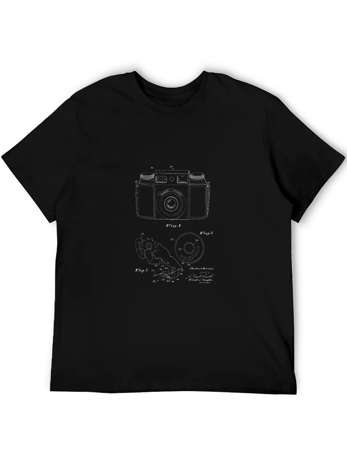 Retro Camera Blueprint Graphic T-Shirt