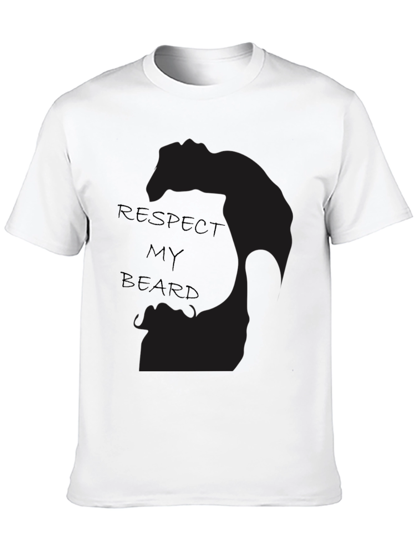 Respect My Beard Graphic Tee - Black Cotton T-Shirt