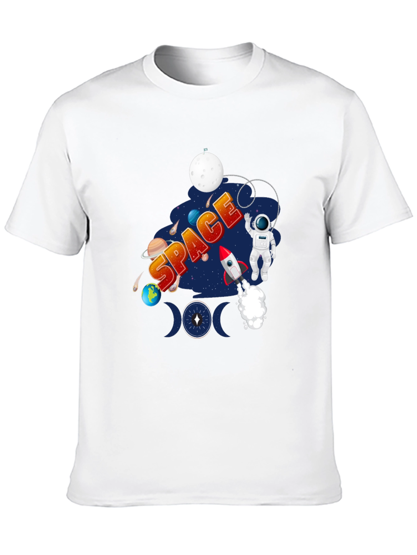 Space Design Black T-Shirt