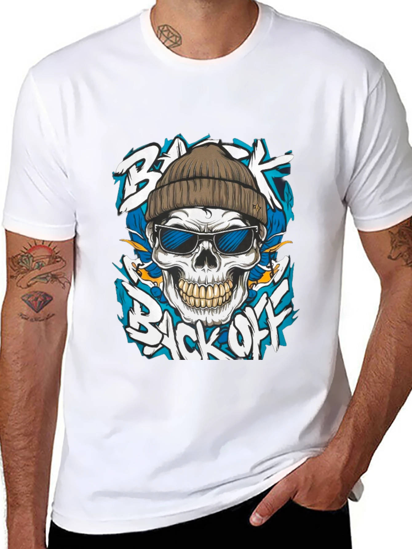 Cool Skull Graphic Tee: Back Off