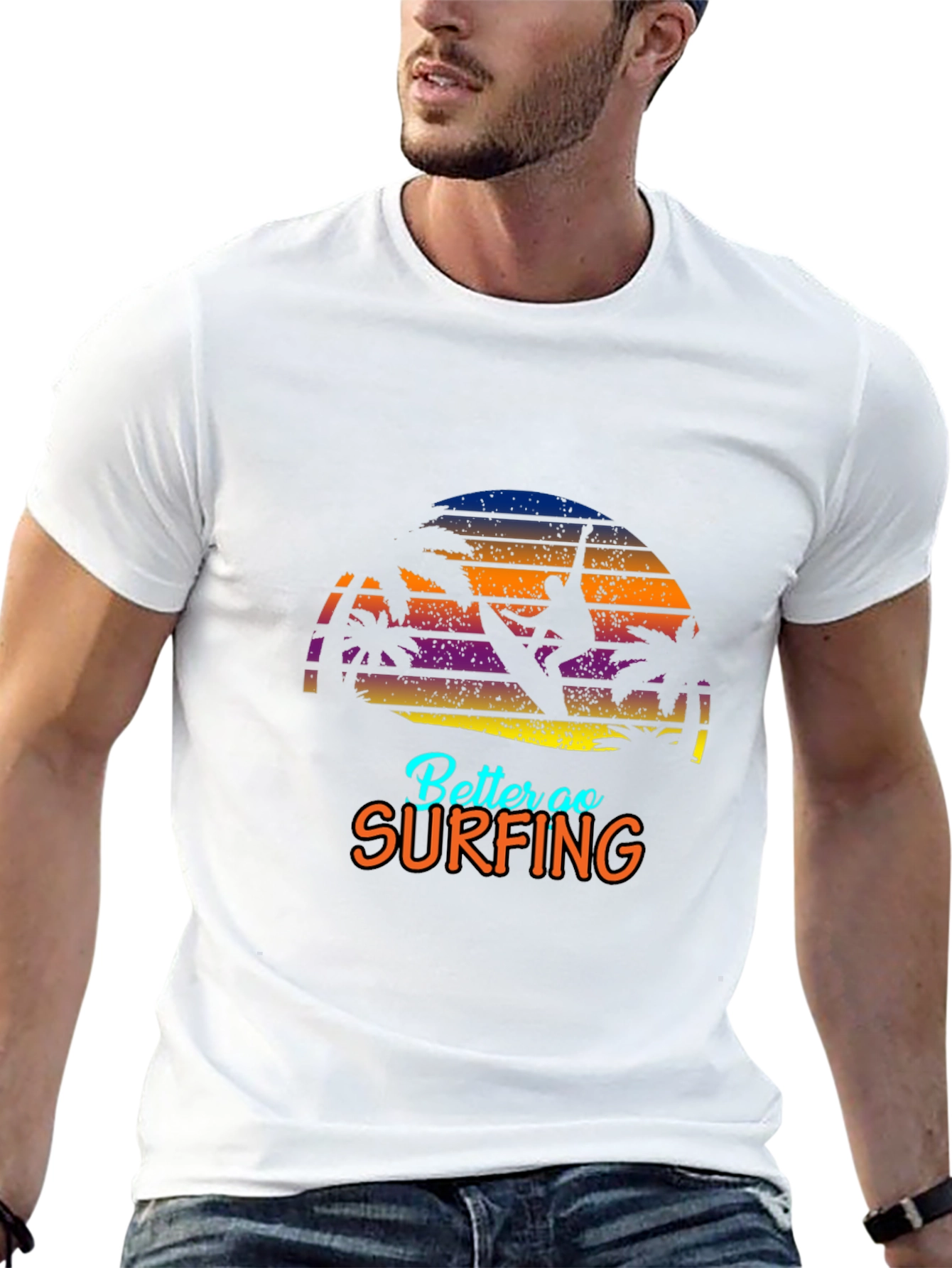 Surfing Graphic T-Shirt - Retro Style