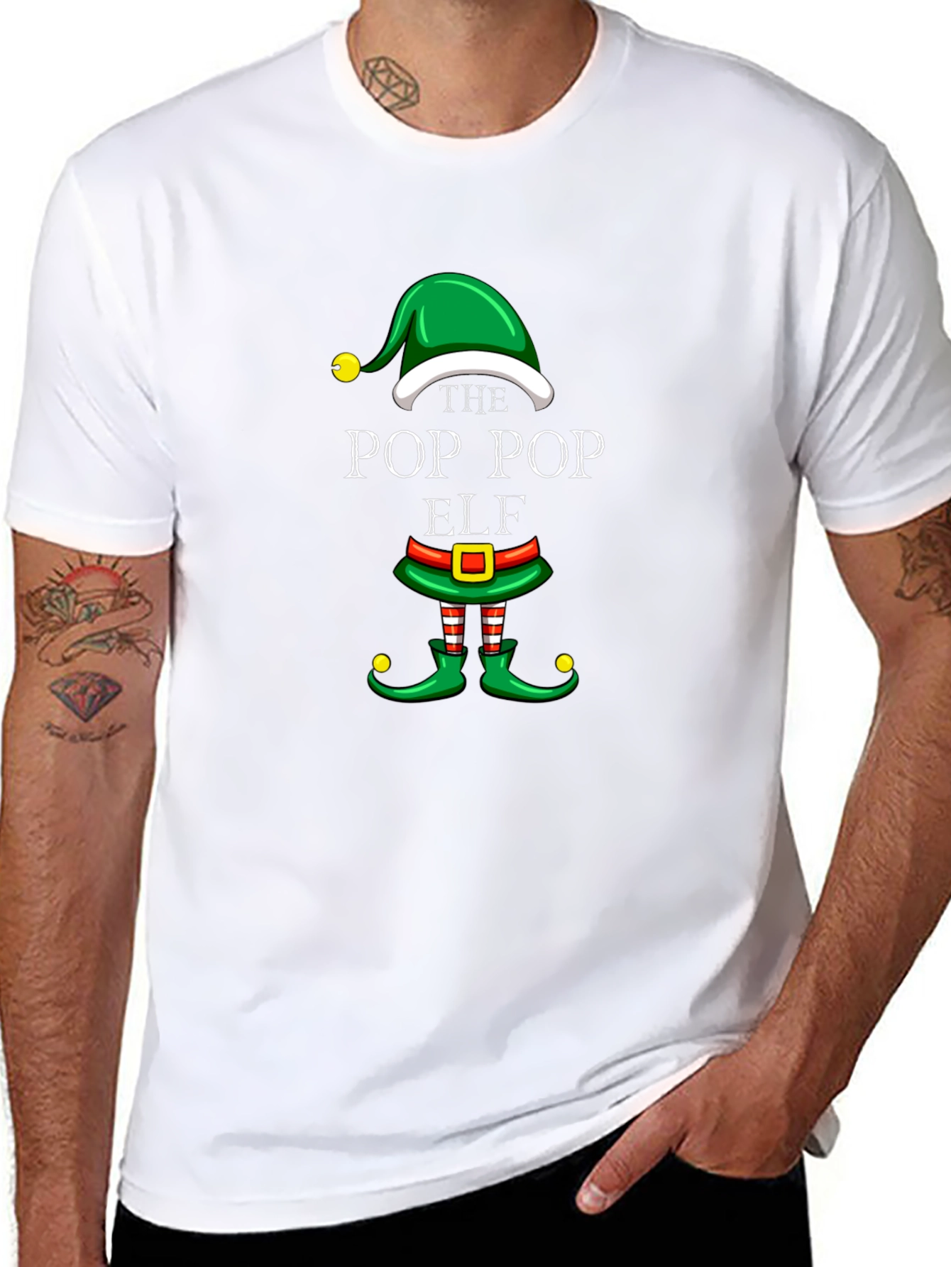 The Pop Pop Elf Christmas T-Shirt