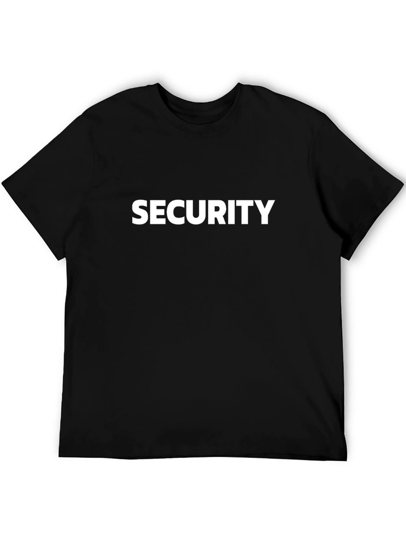 Security T-Shirt - Bold White Print on Black Cotton