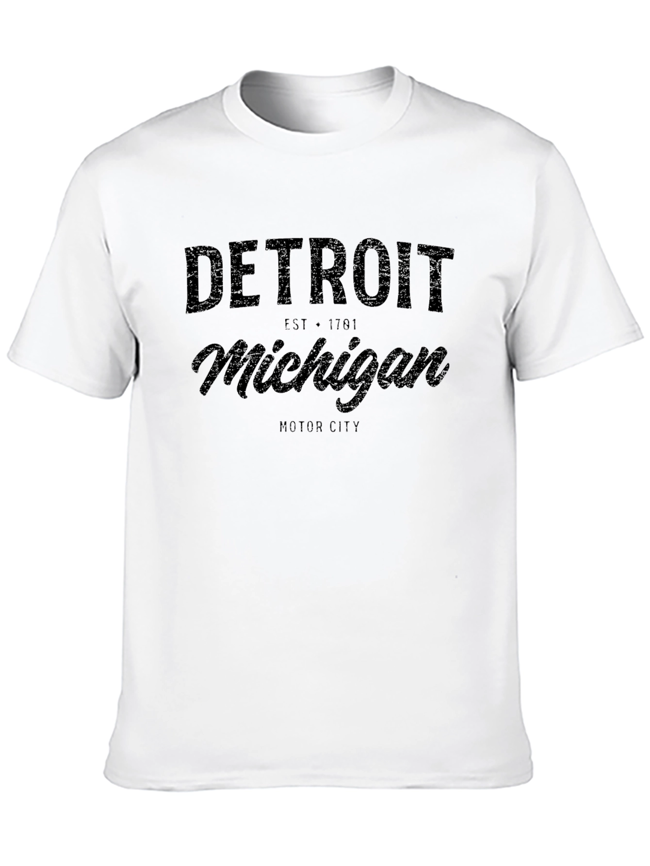 Detroit Michigan Est 1701 Motor City Black T-Shirt
