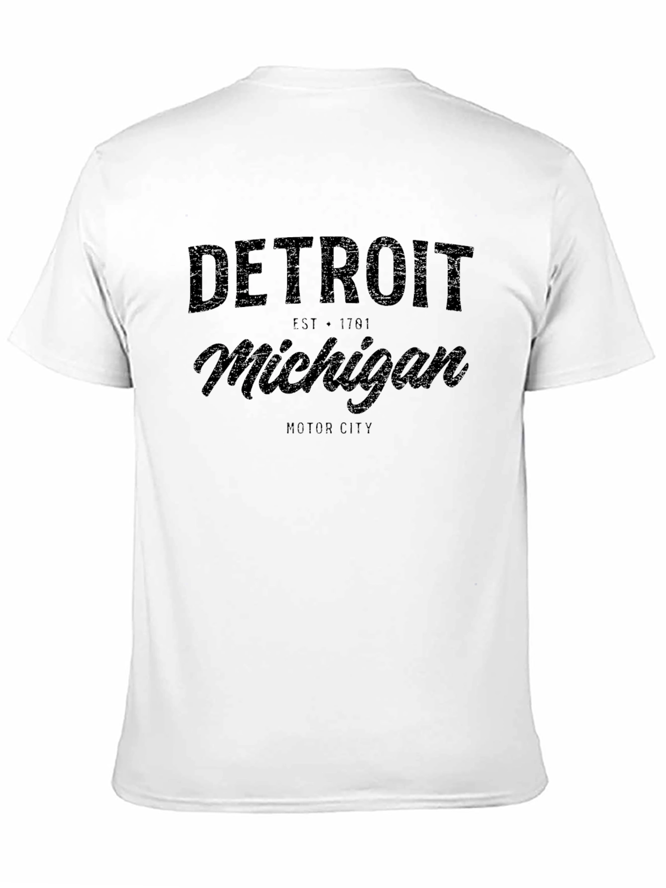 Detroit Michigan Est 1701 Motor City Black T-Shirt