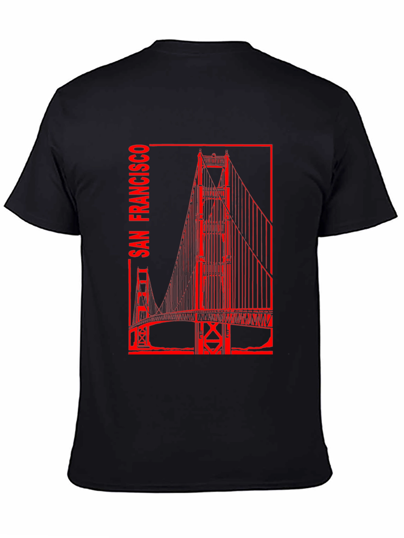 San Francisco Bridge Graphic Tee - Black Cotton T-Shirt