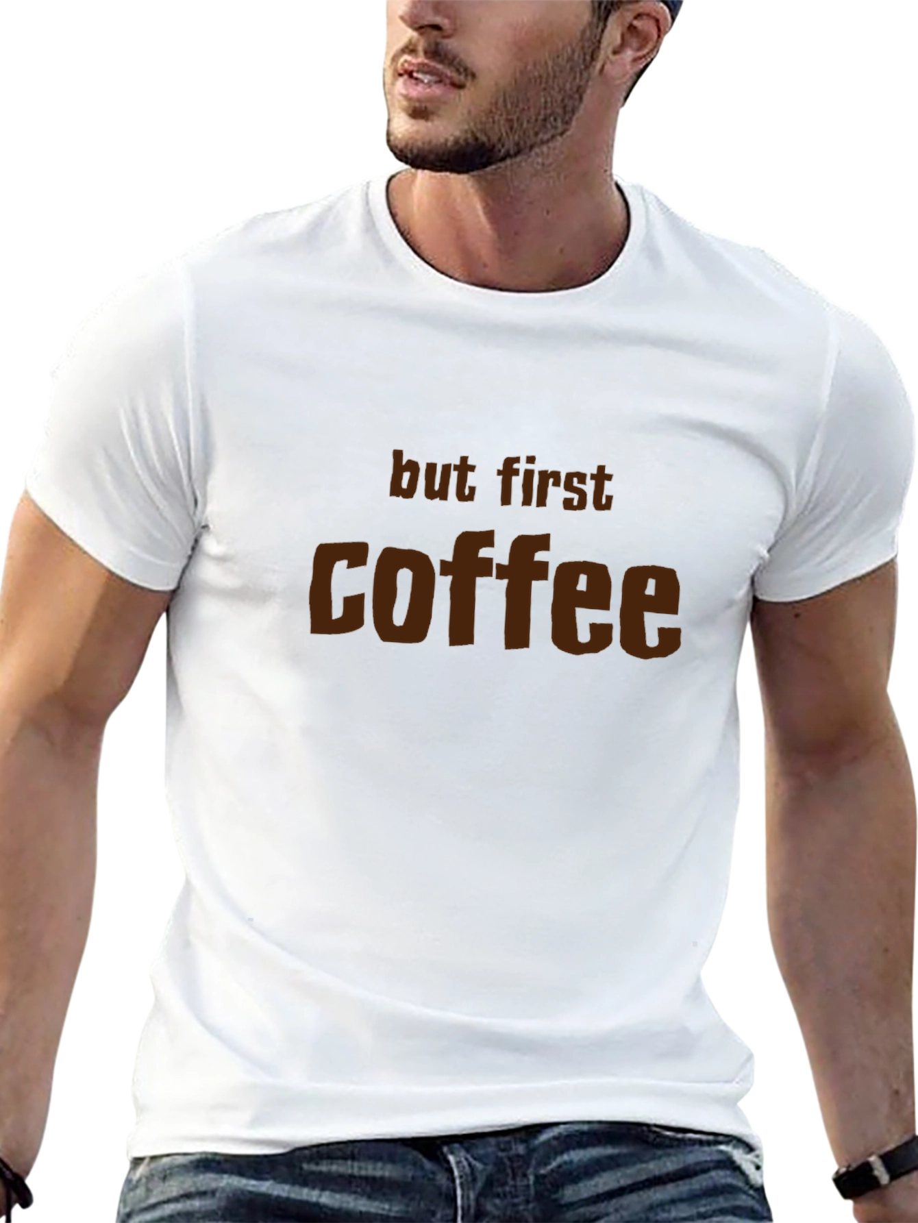 But First Coffee Graphic Tee - Mens Black T-Shirt