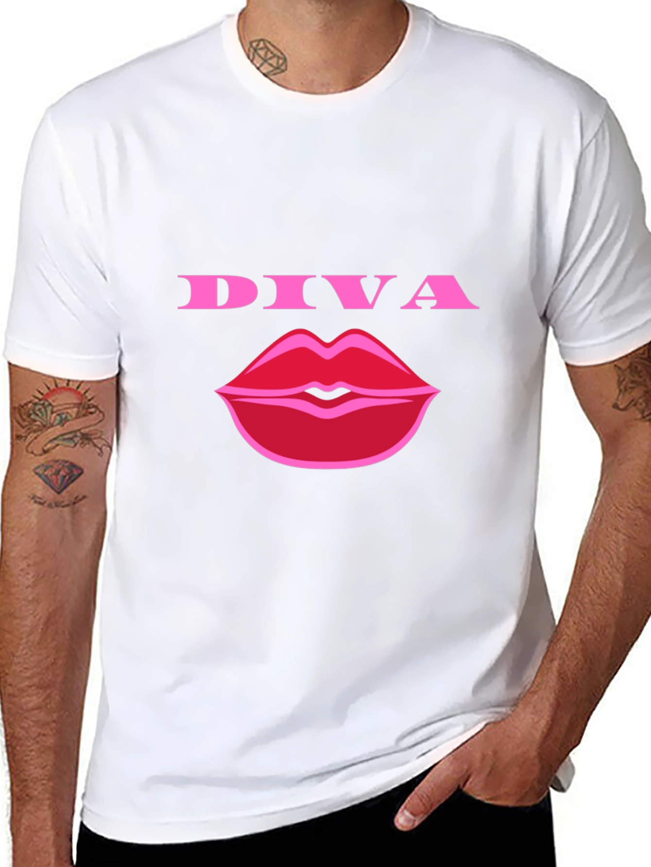 Diva Lips Graphic Tee - Stylish Black T-Shirt