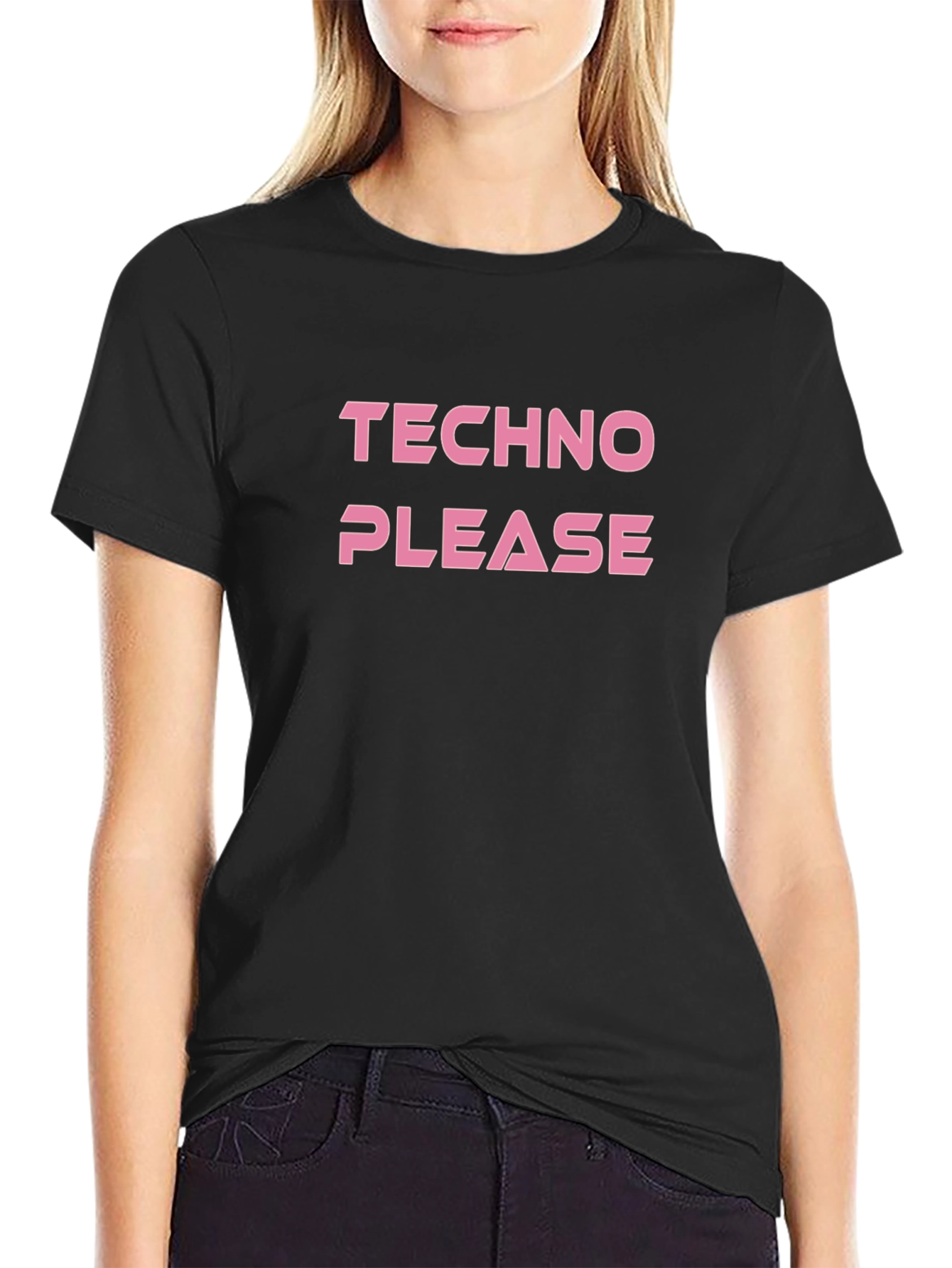 Techno Please T-Shirt - Black Graphic Tee