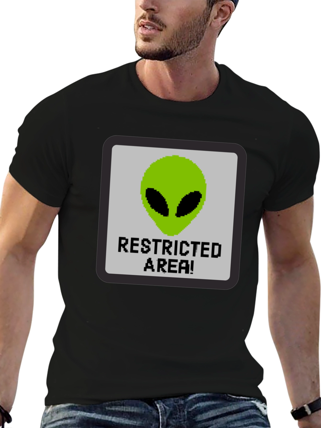Restricted Alien Area Graphic Tee - Black