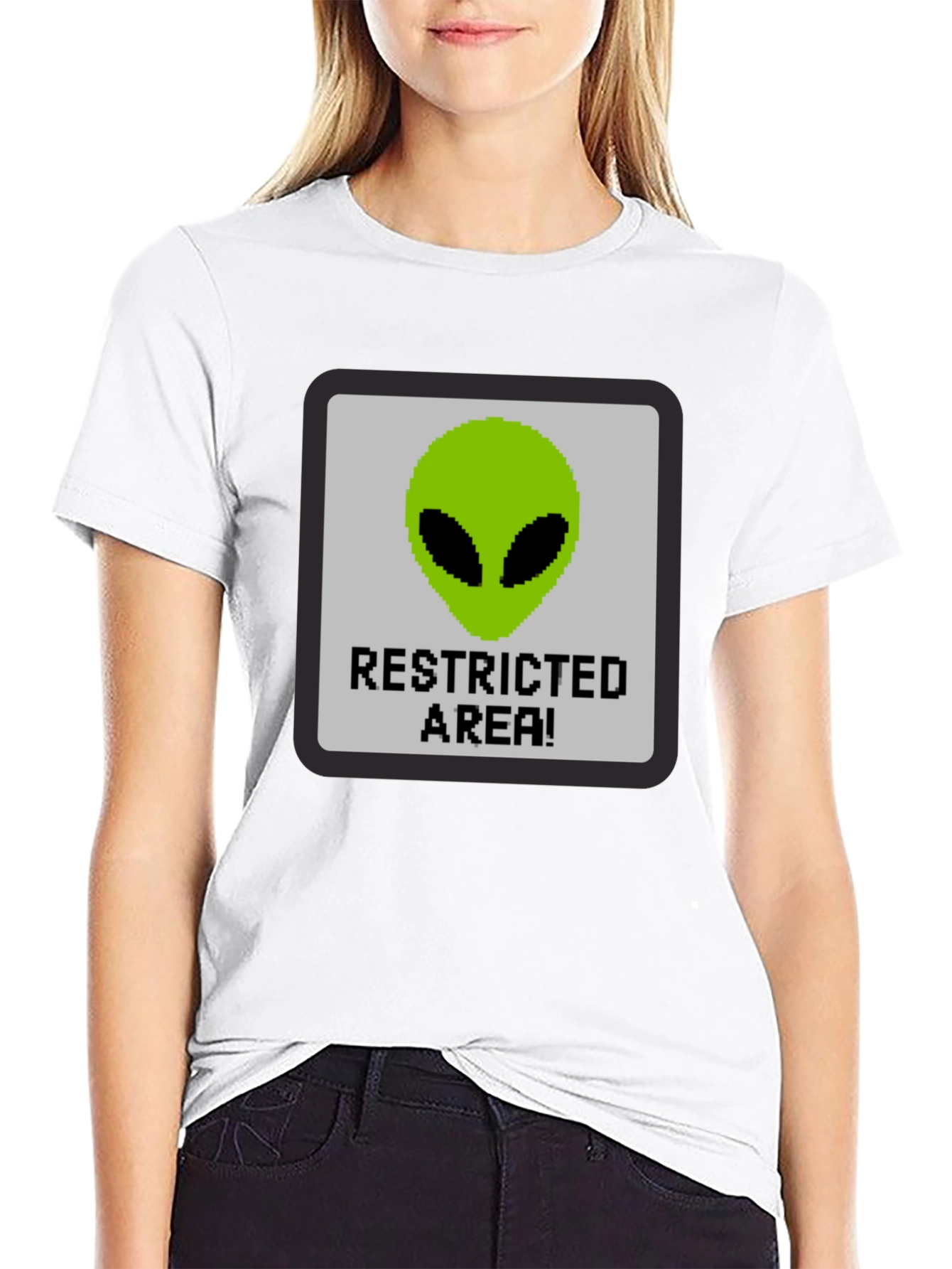 Restricted Alien Area Graphic Tee - Black