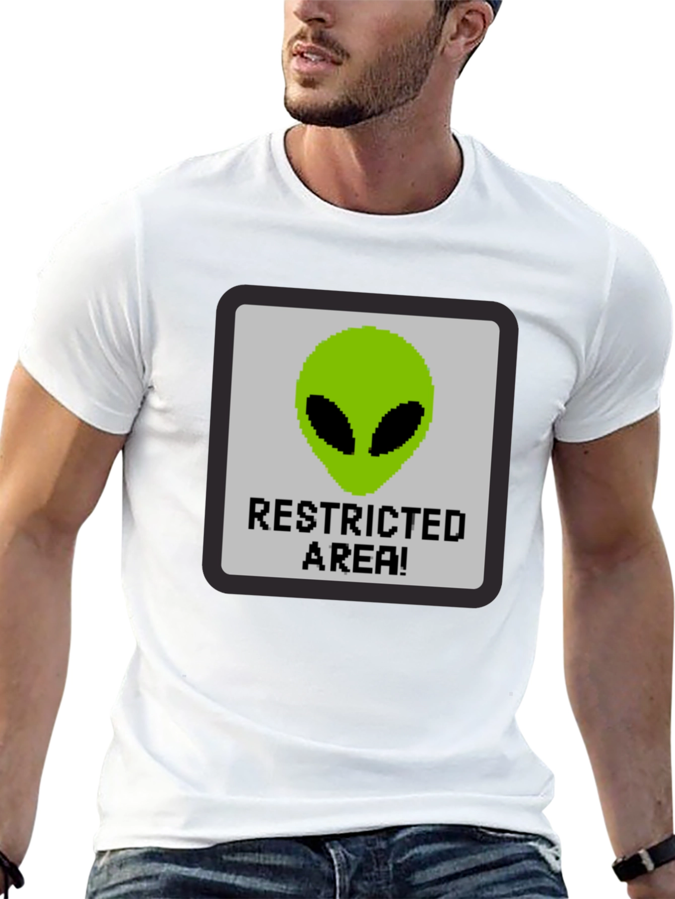 Restricted Alien Area Graphic Tee - Black