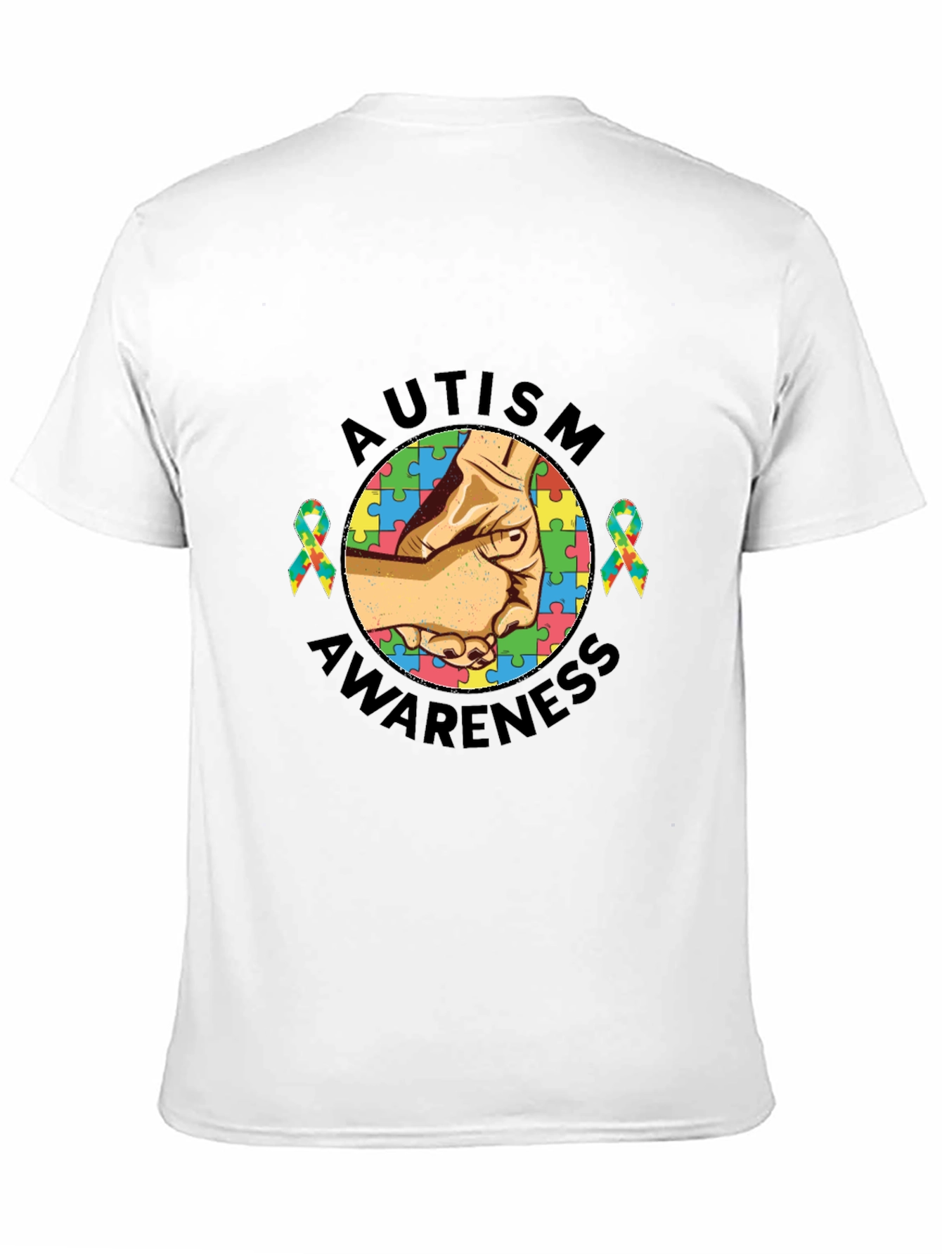 Autism Awareness T-Shirt - Hands Puzzle Piece Design