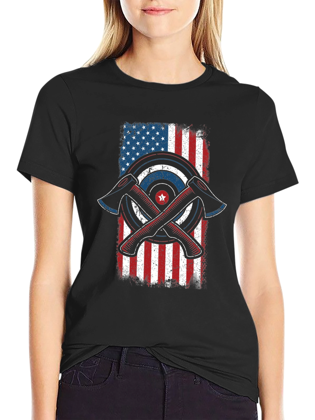 Axe Throwing American Flag Graphic Tee