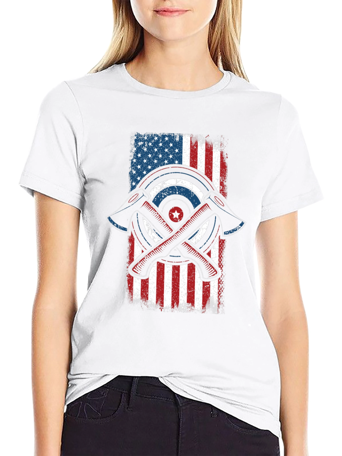 Axe Throwing American Flag Graphic Tee