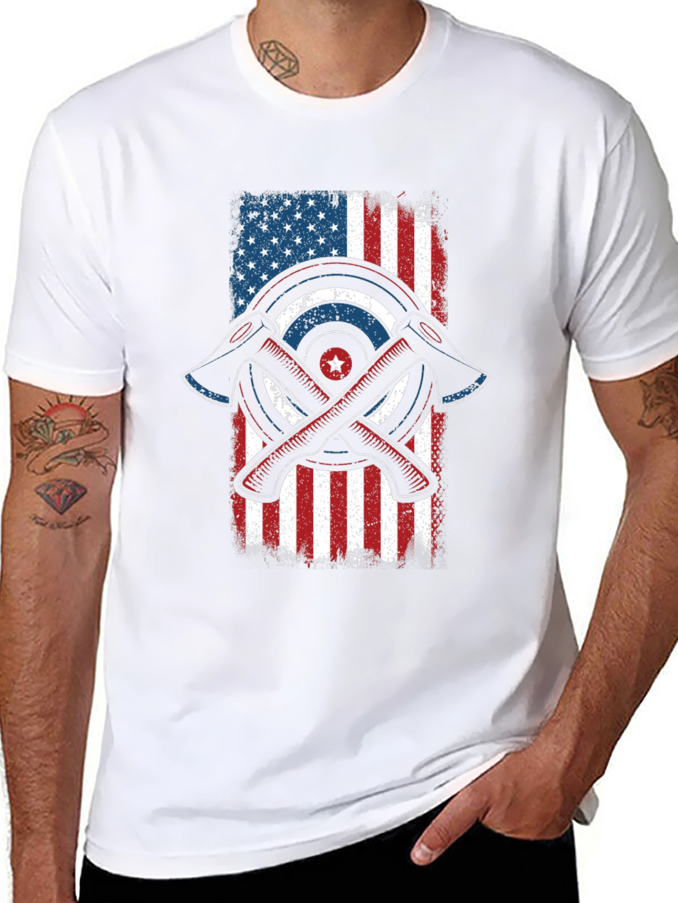 Axe Throwing American Flag Graphic Tee