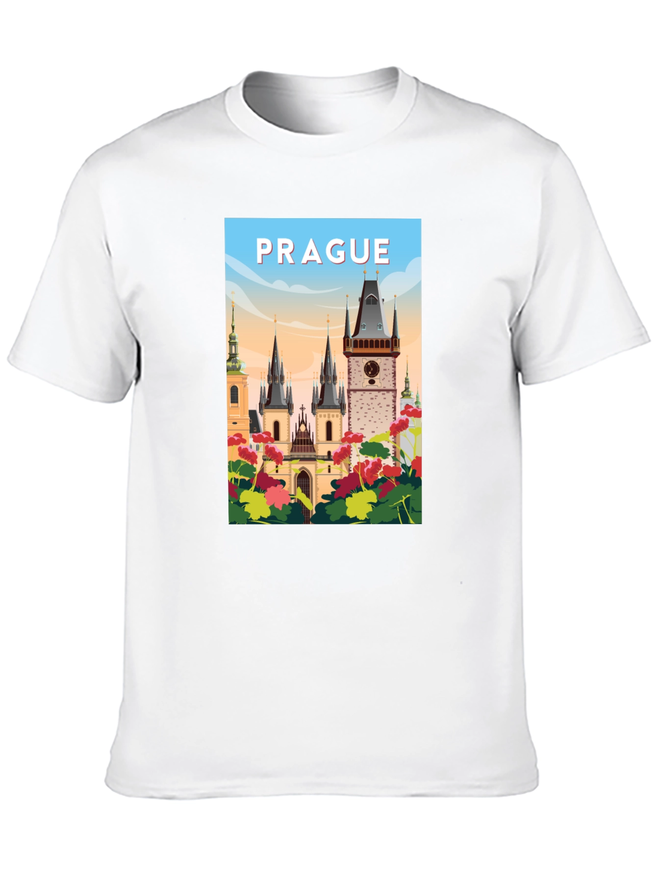Prague Graphic T-Shirt - Cityscape Design