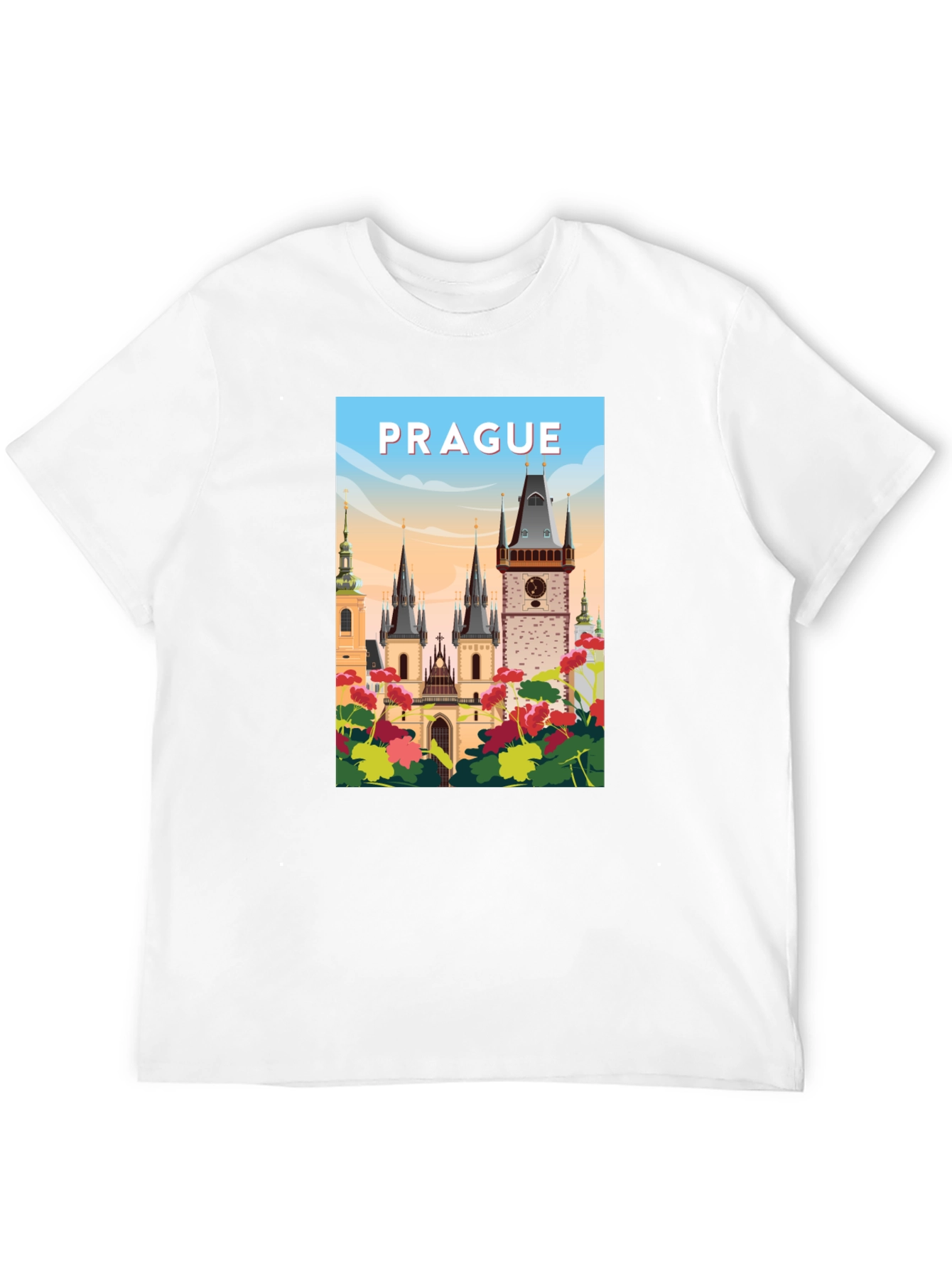 Prague Graphic T-Shirt - Cityscape Design