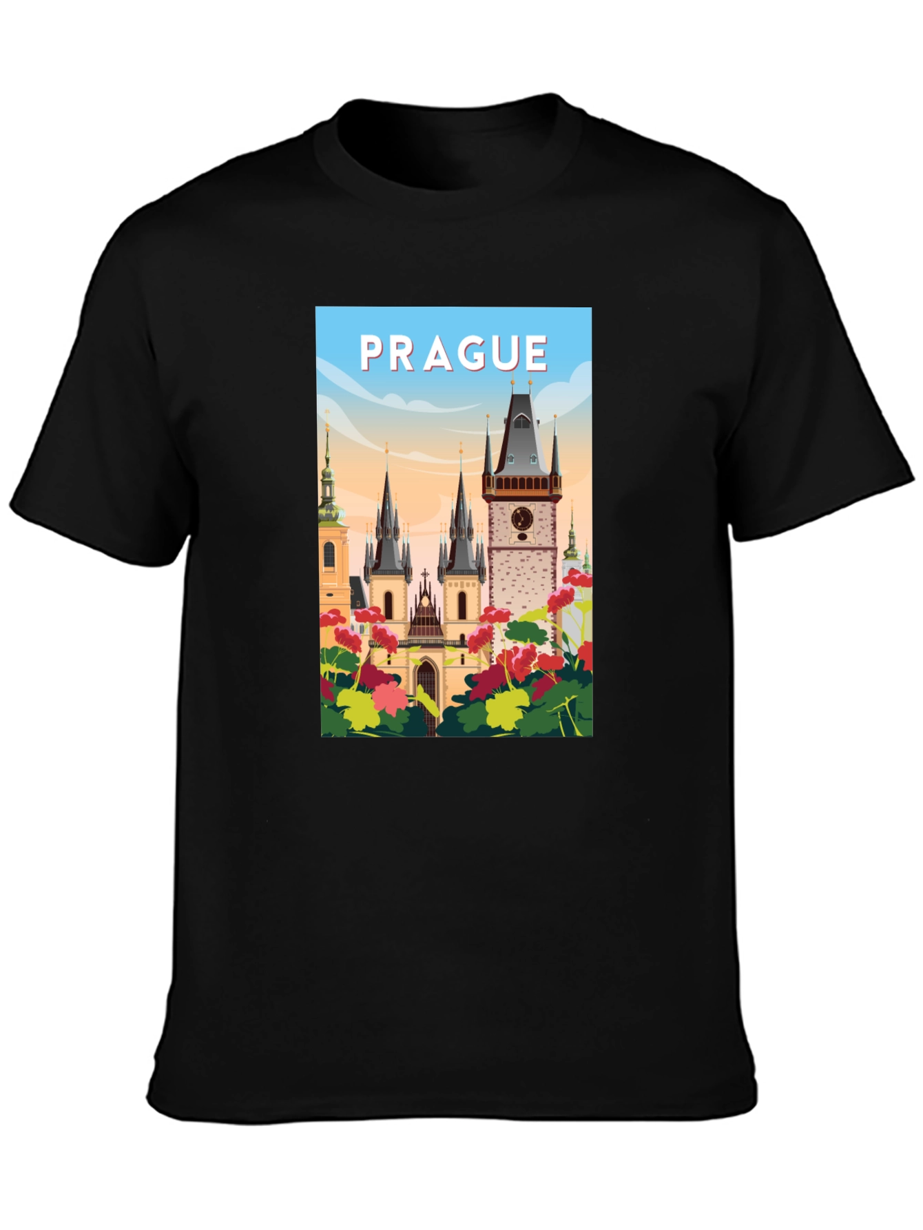 Prague Graphic T-Shirt - Cityscape Design
