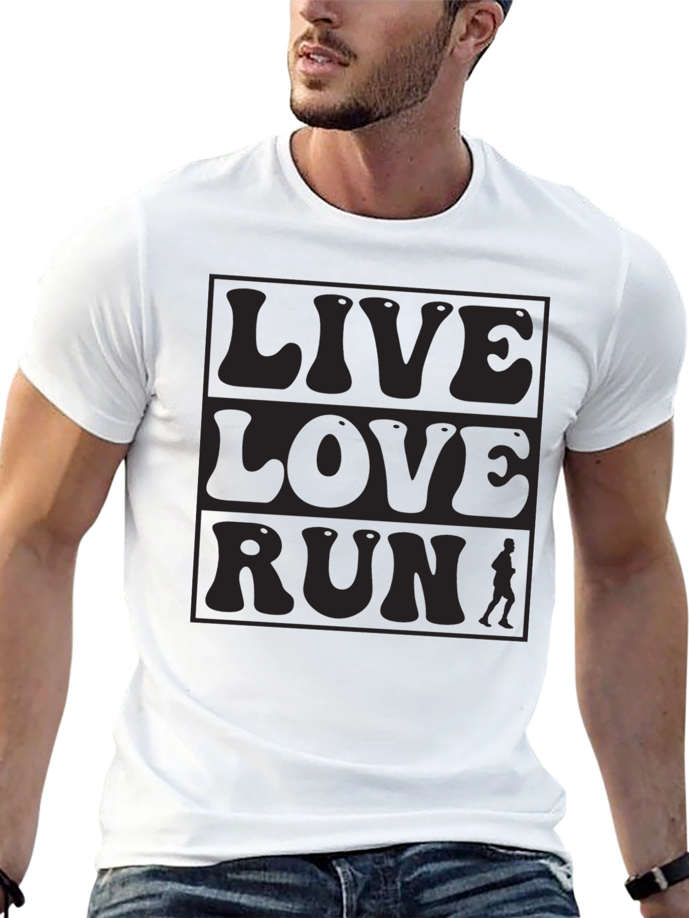 Live Love Run Graphic Tee - Black