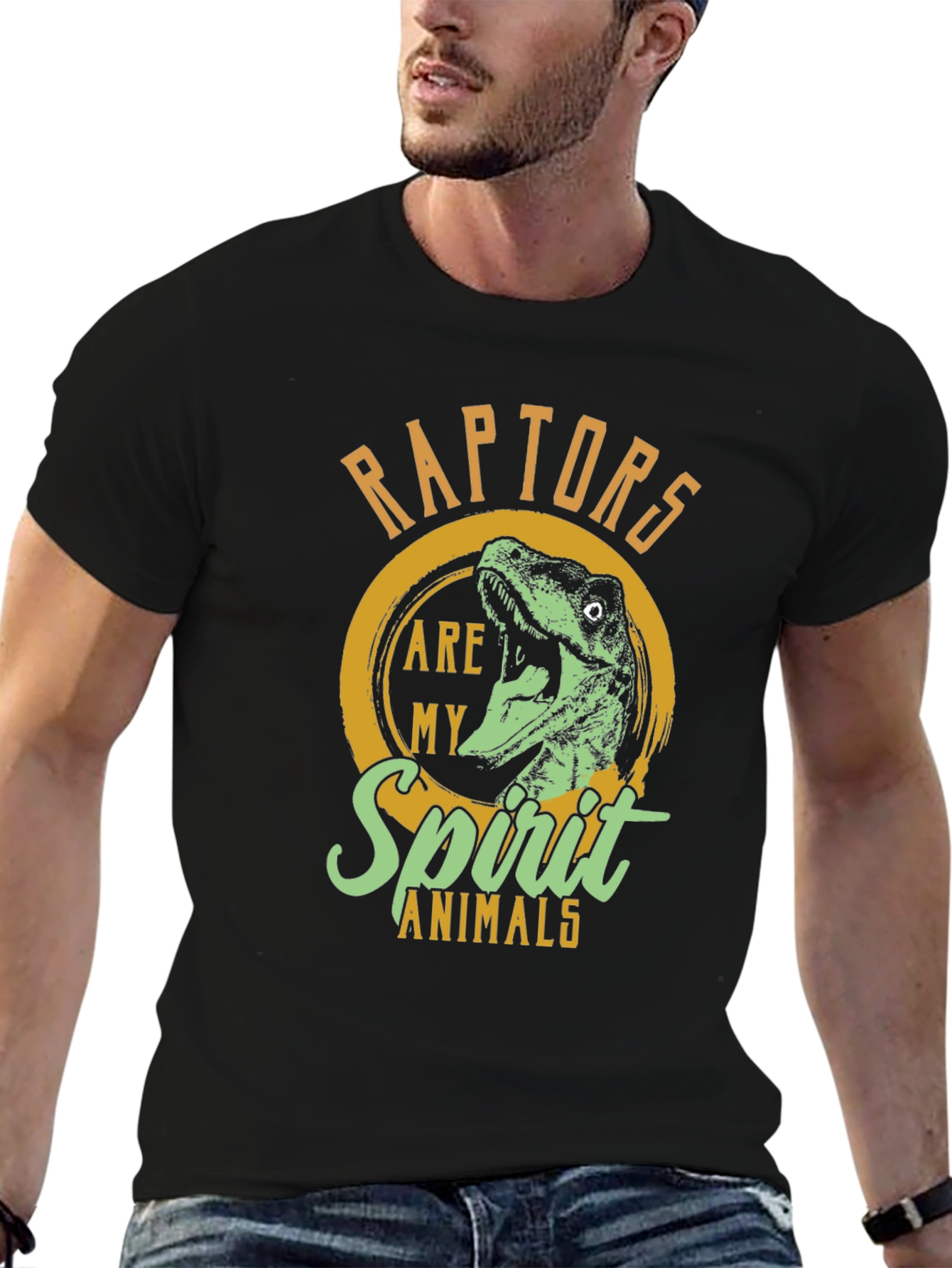 Raptor Spirit Animal Graphic Tee - Black