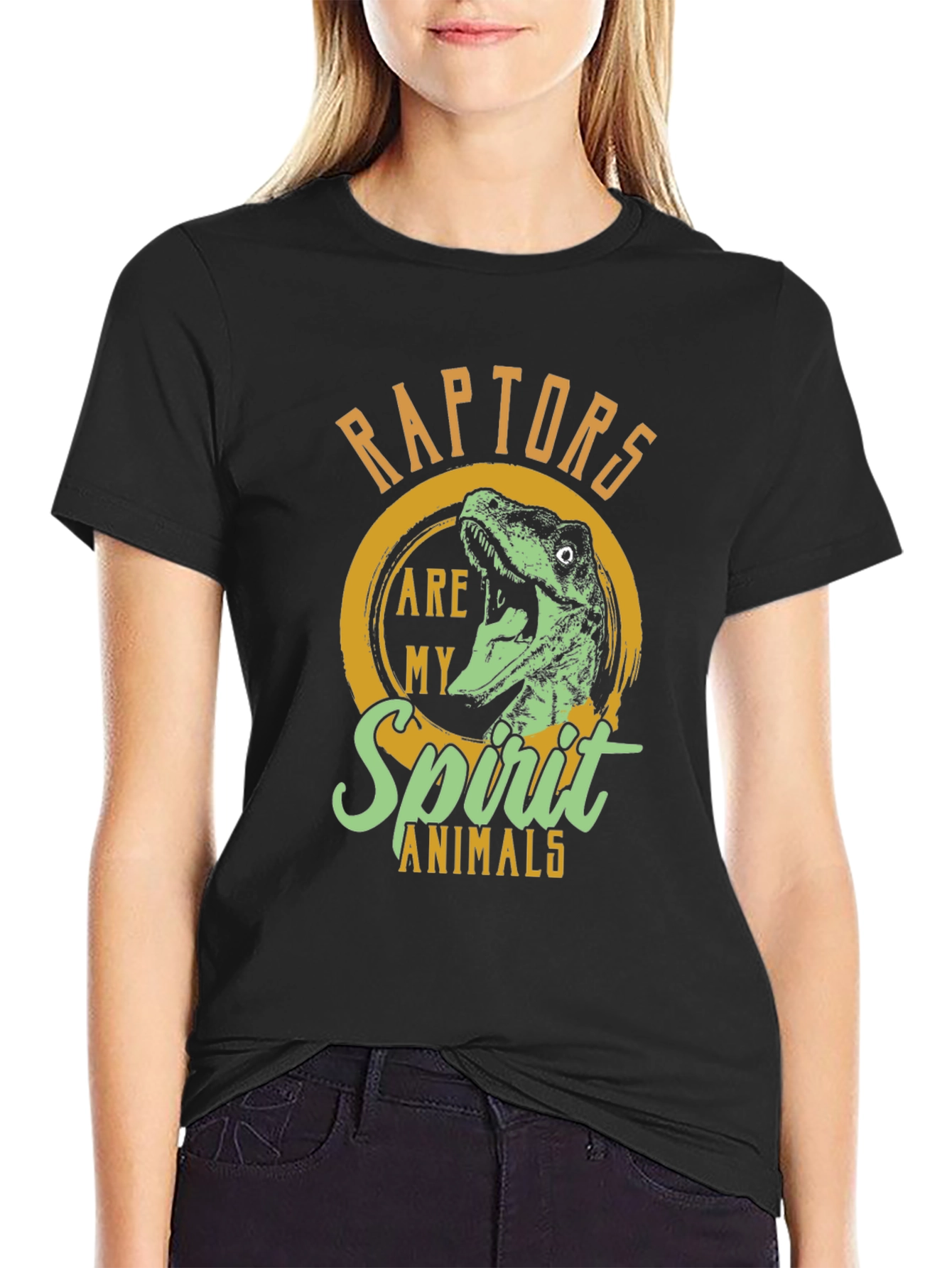 Raptor Spirit Animal Graphic Tee - Black