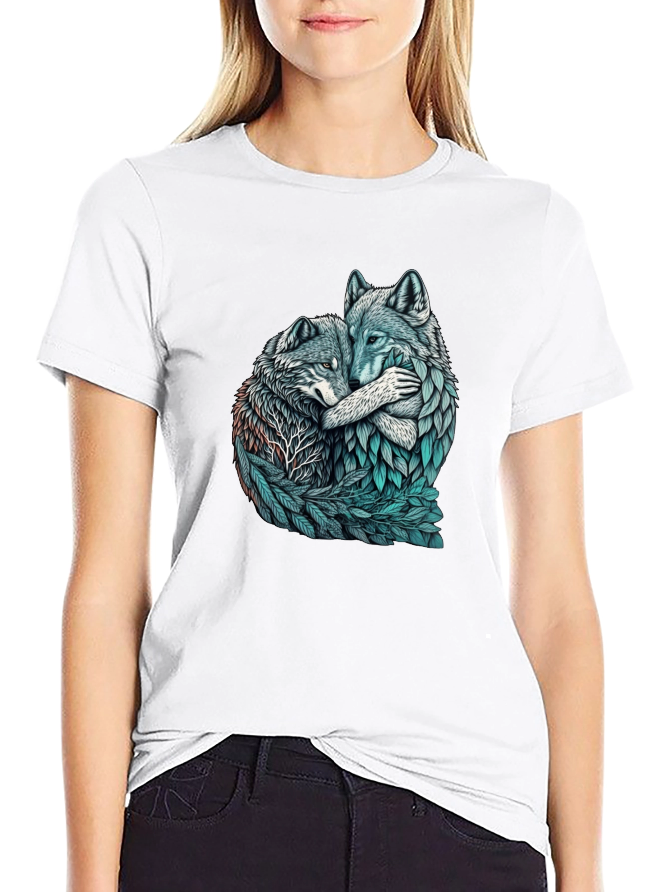 Wolf Embrace Graphic Tee - Nature Lovers Shirt