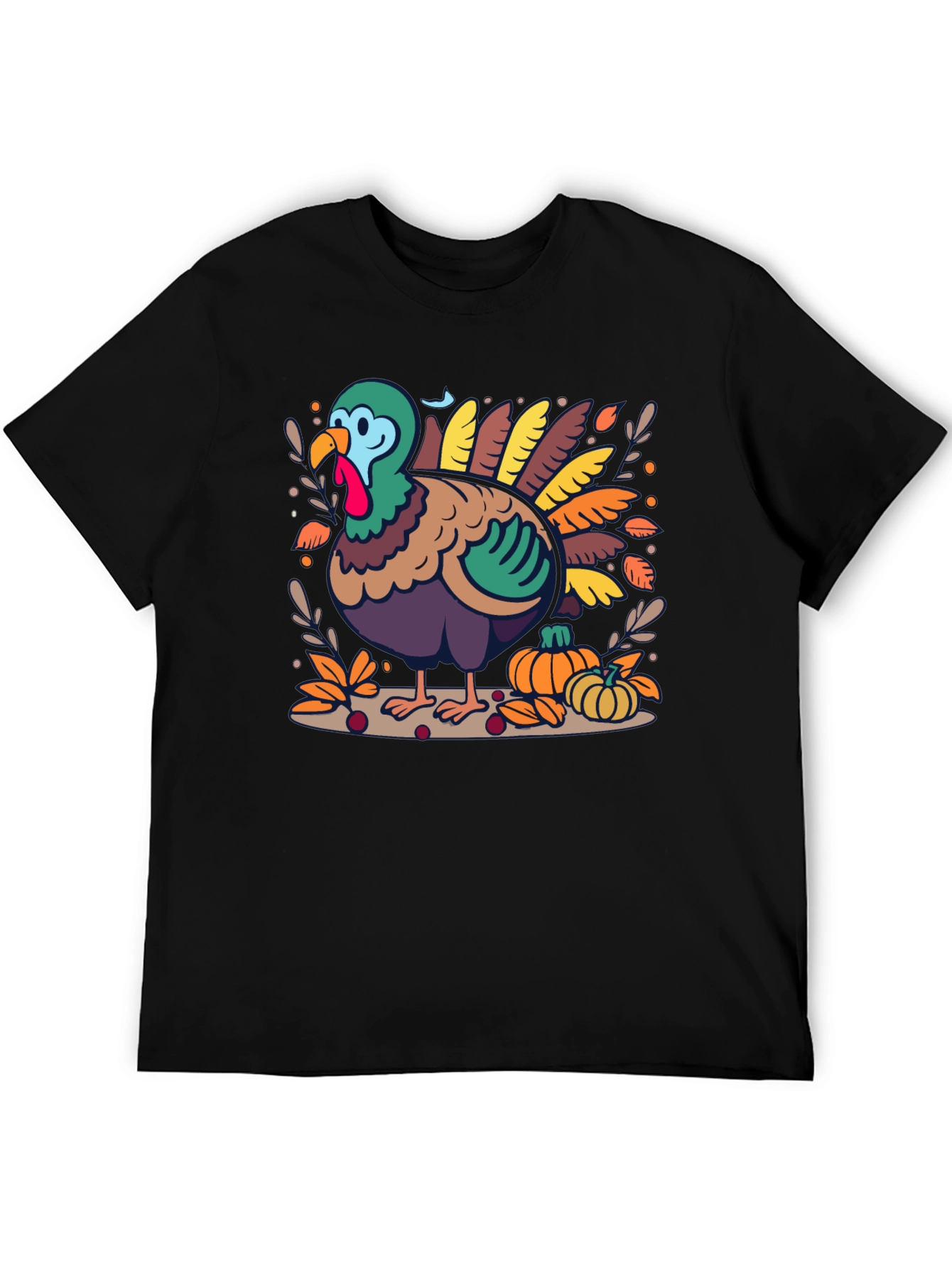 Thanksgiving Turkey Graphic Print T-Shirt