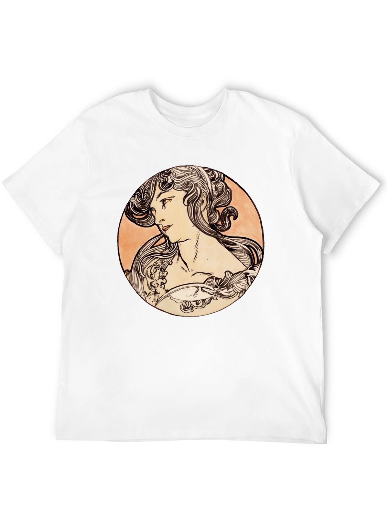 Art Nouveau Woman Black T-Shirt