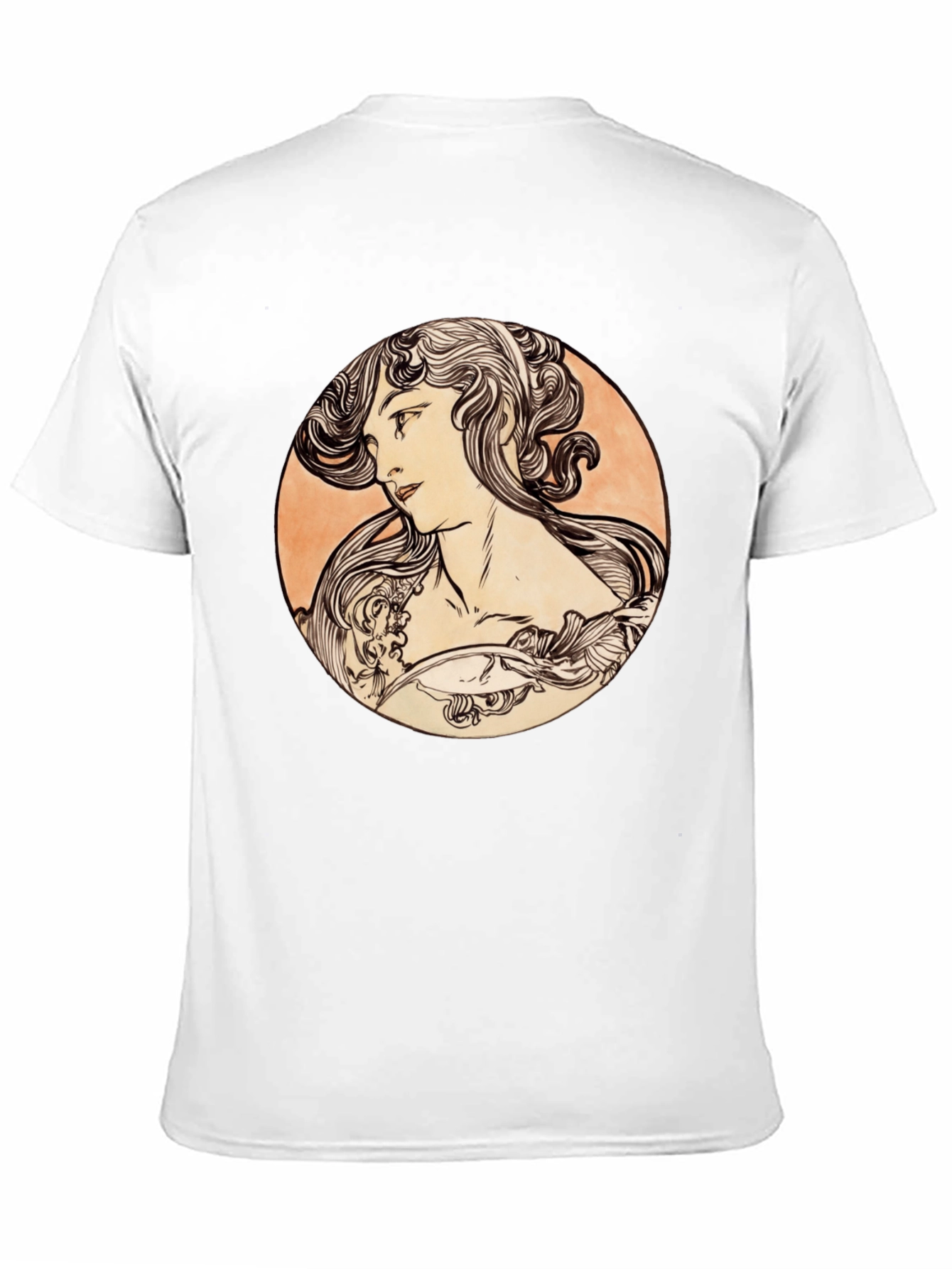 Art Nouveau Woman Black T-Shirt