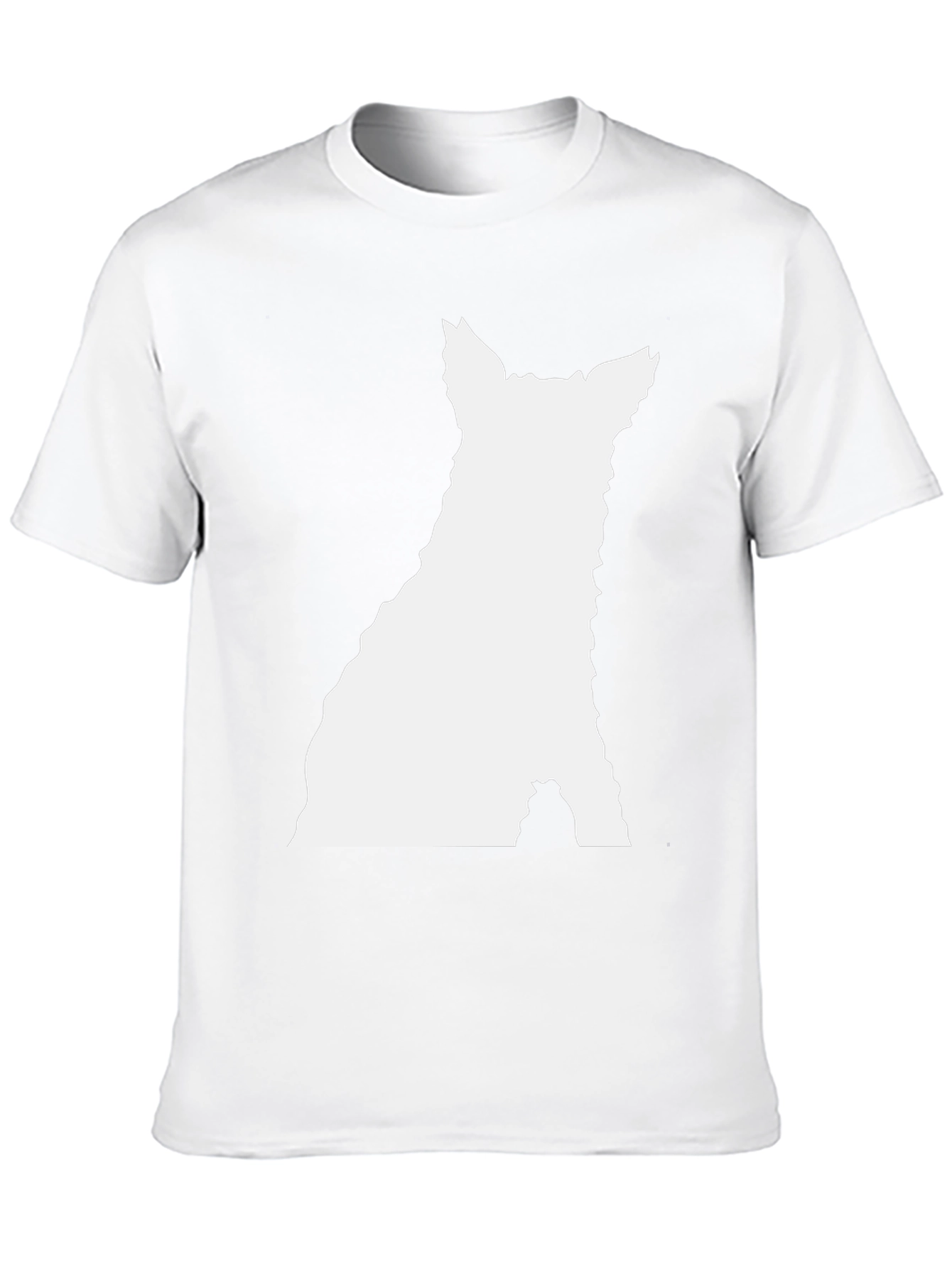 Modern Black T-Shirt with White Silhouette Graphic
